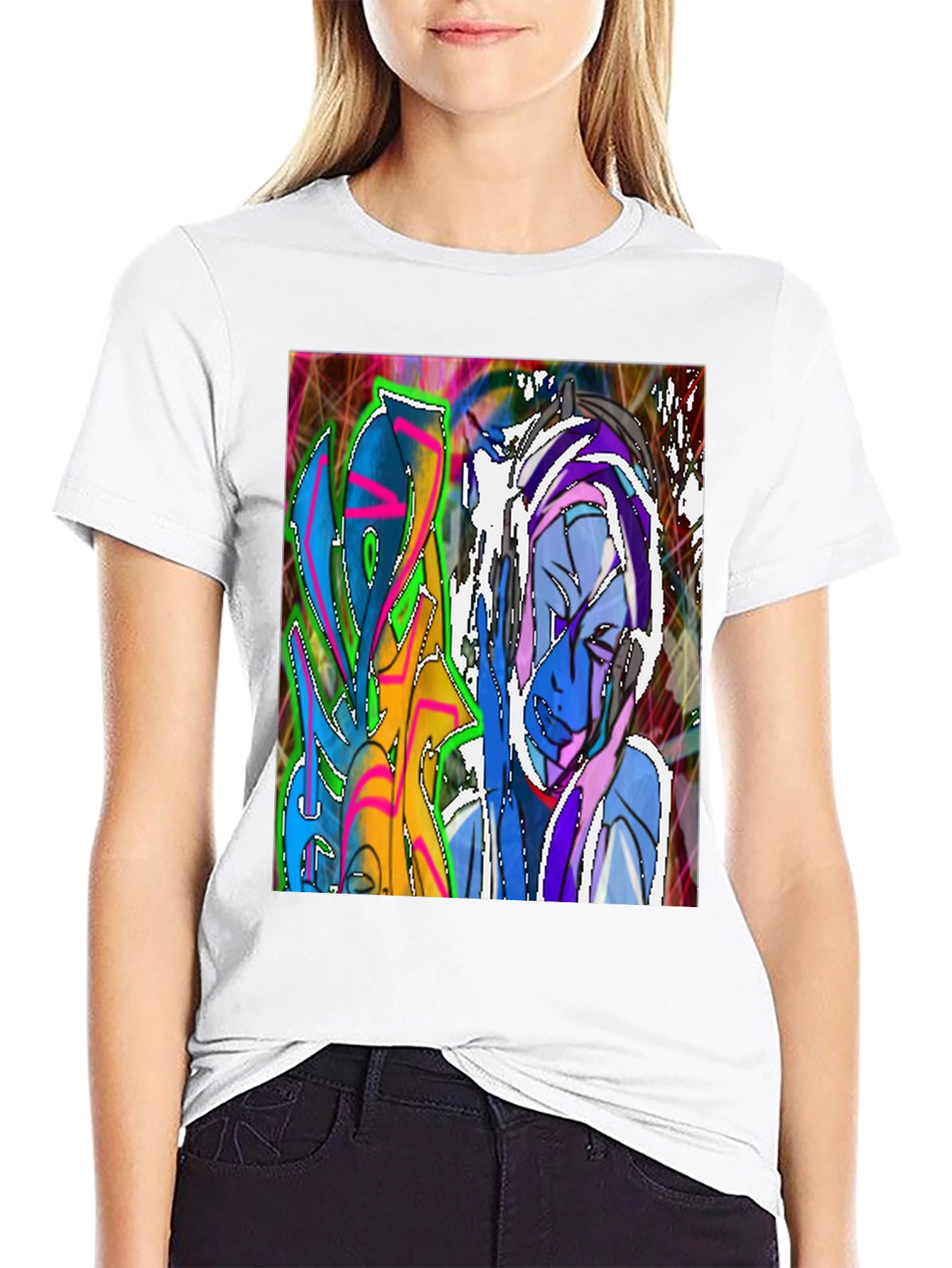 Black Abstract Graffiti Art T-Shirt - Street Style Tee view 9