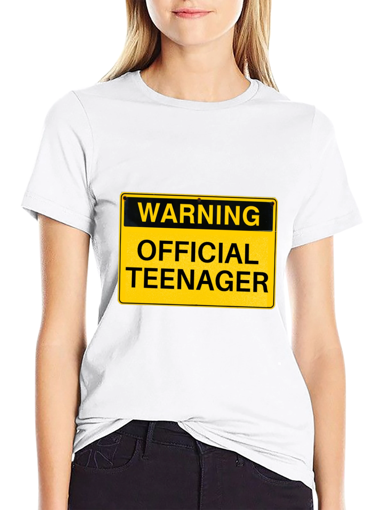 Black Warning Official Teenager T-Shirt - Funny Birthday Tee view 9