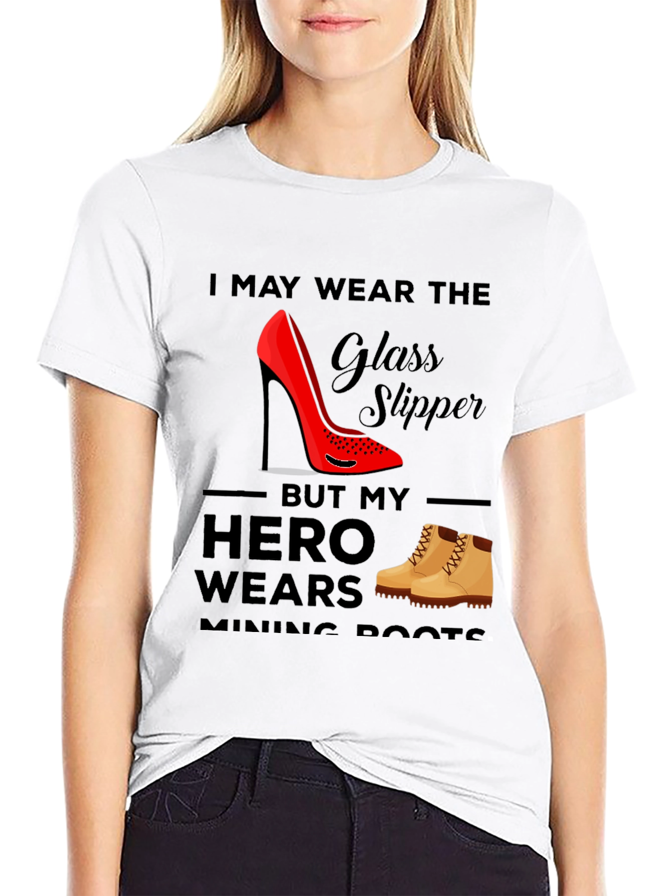 Black Glass Slipper & Mining Boots Tee view 9
