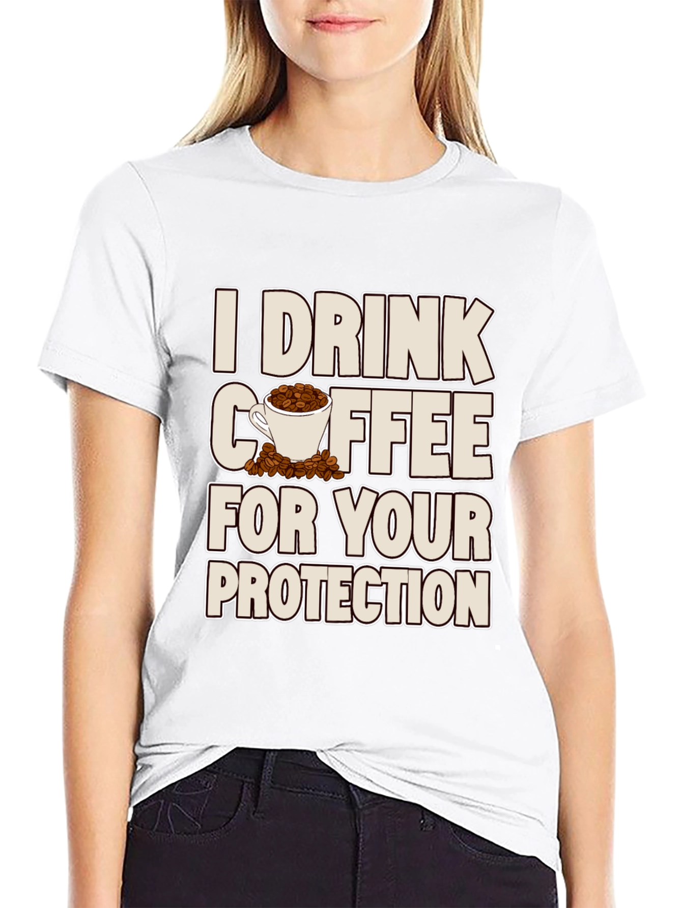 Black Coffee Protection T-Shirt - Sarcastic Graphic Tee view 9