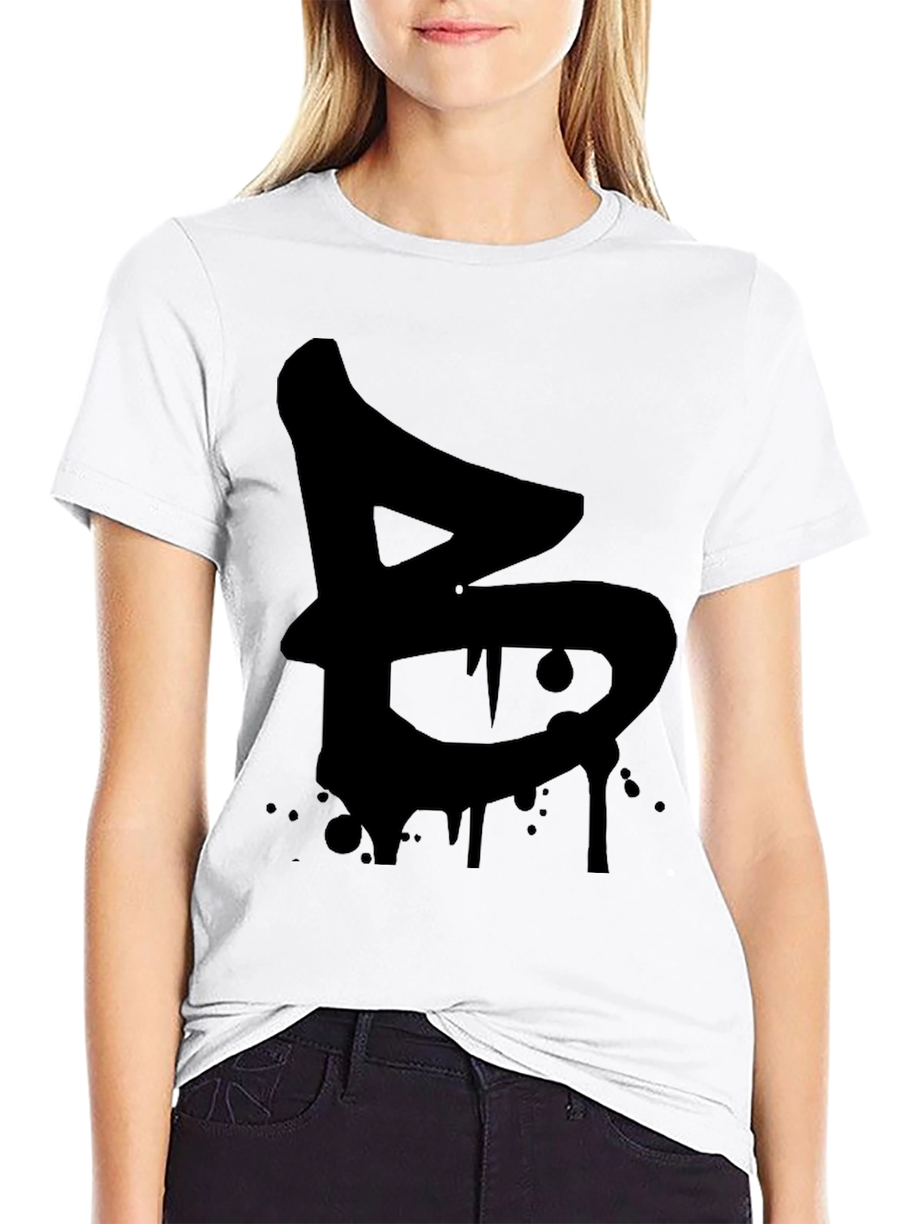 Black Urban Drip Letter B Black Graphic Tee view 9