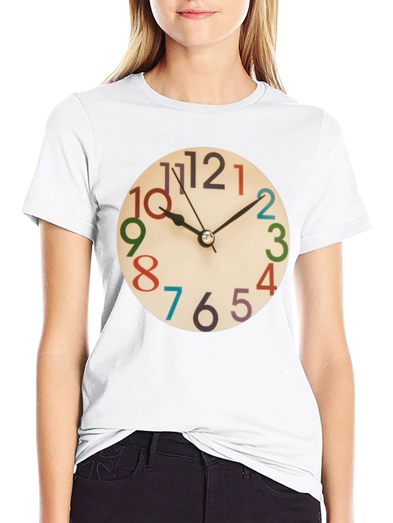 Black Fun Clock Graphic T-Shirt view 9