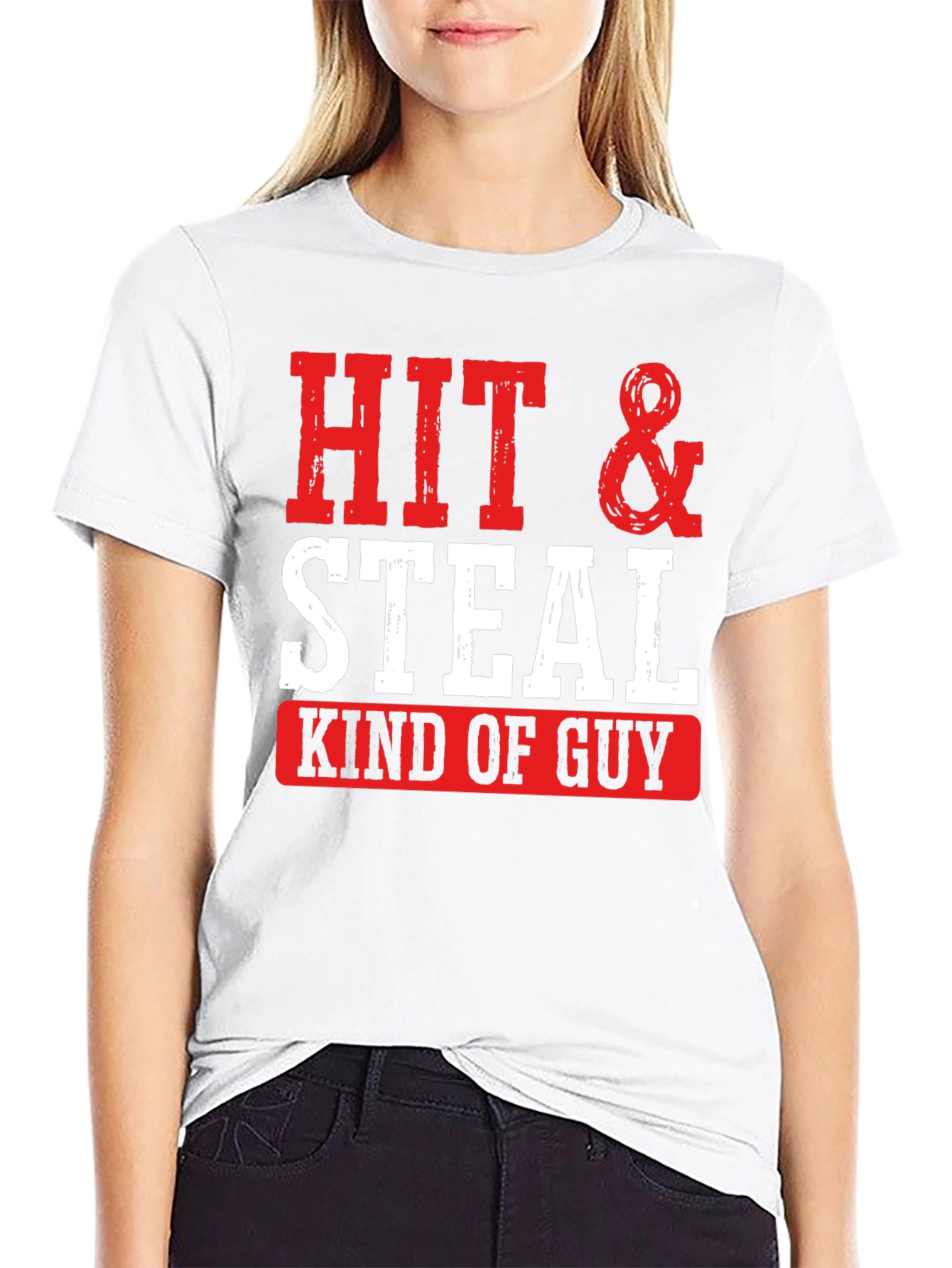 Black Hit & Steal Kind of Guy Graphic Tee view 9