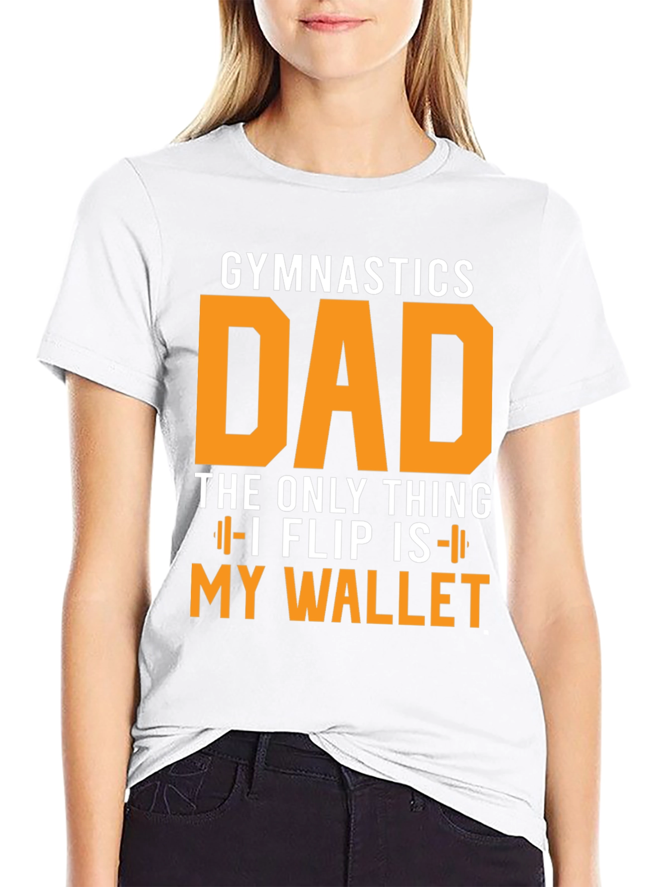 Black Gymnastics Dad T-Shirt - Flipping Wallet Humor view 9