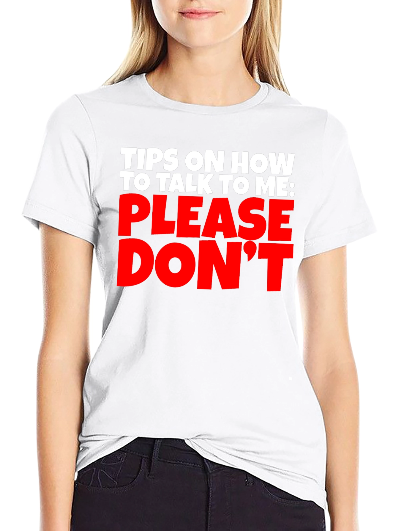 Black Funny Sarcastic Graphic T-Shirt - Please Don't Talk To Me view 9