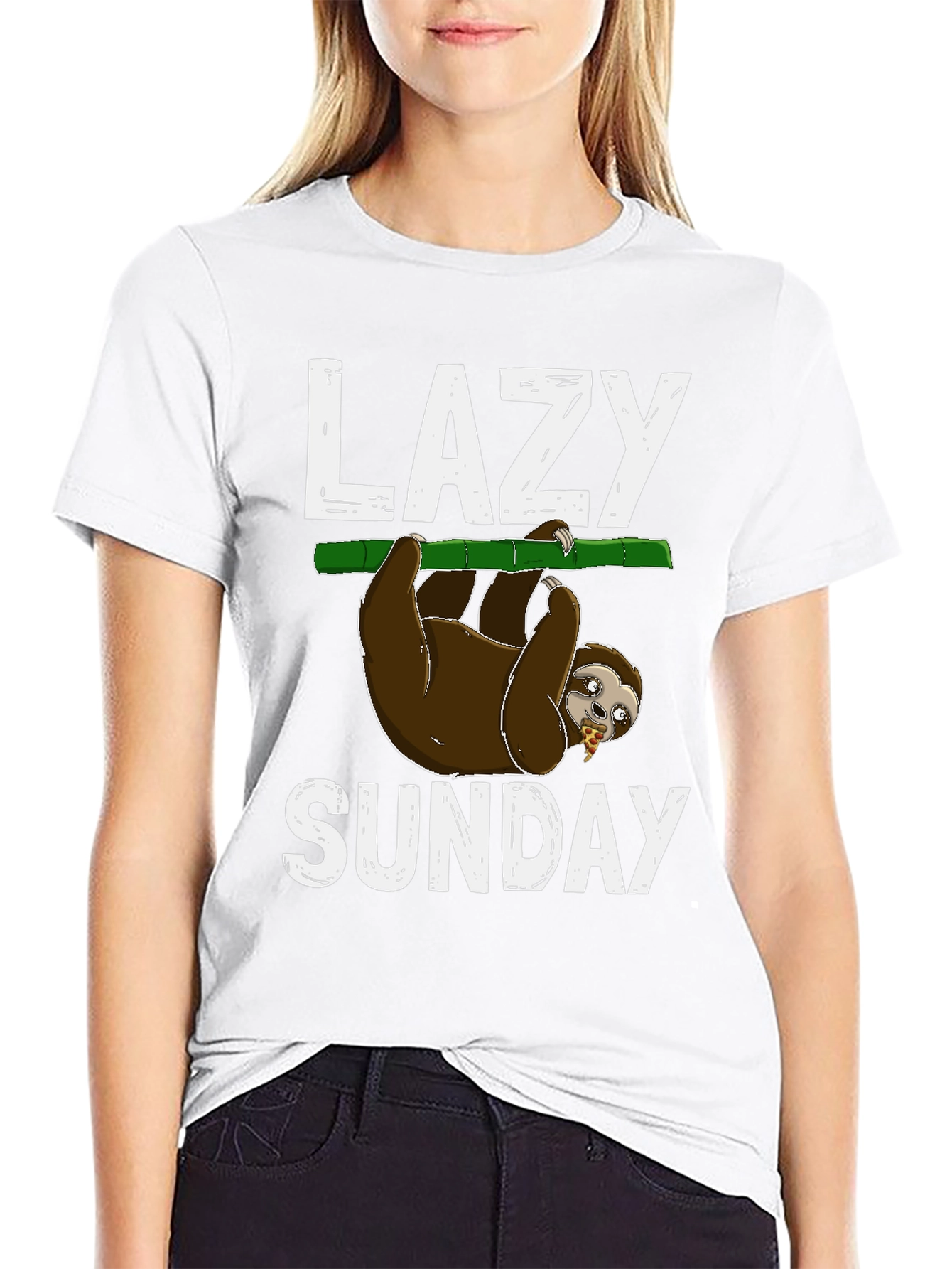 Black Lazy Sunday Sloth T-Shirt view 9