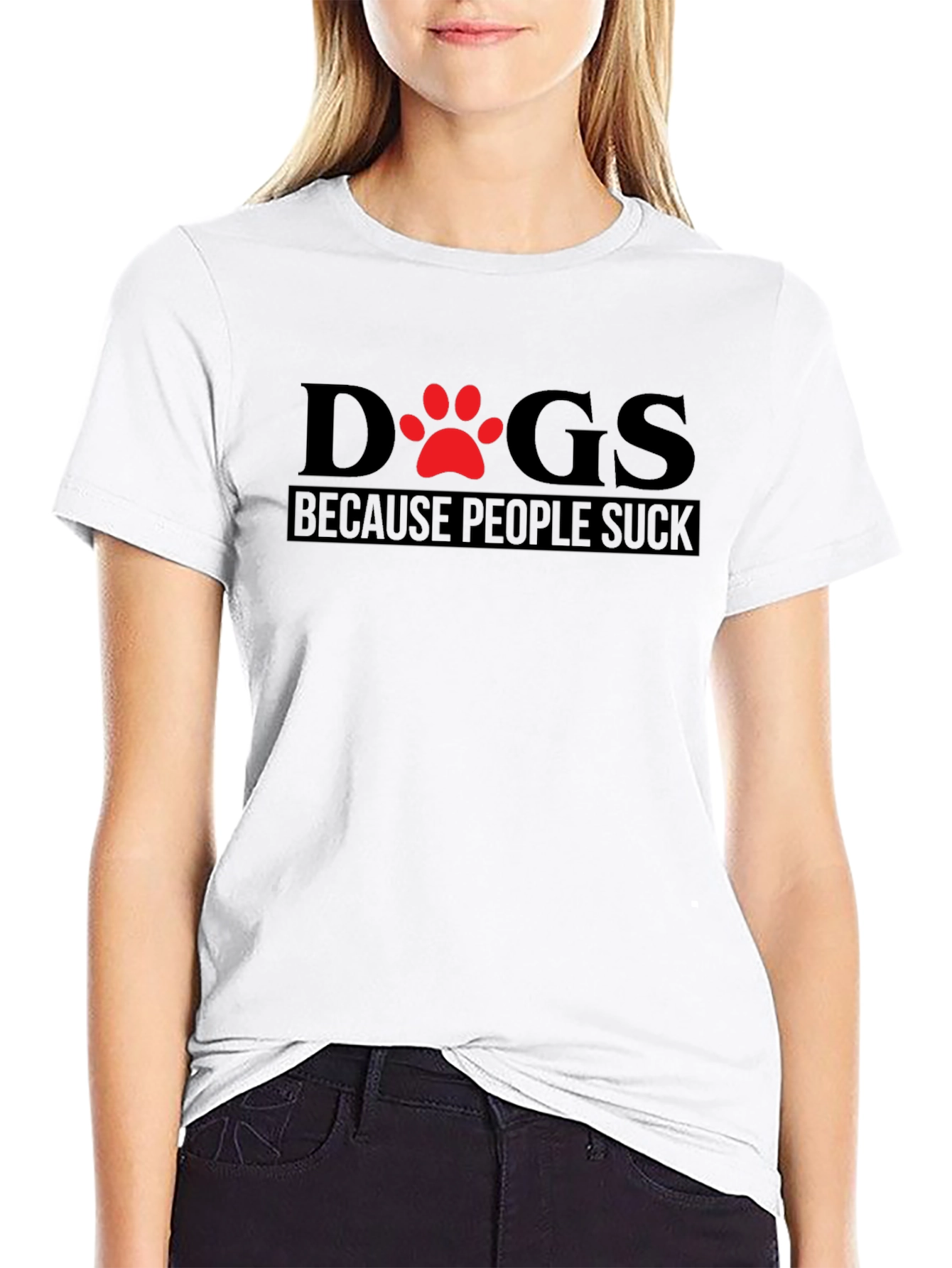 Black Dogs Because People Suck T-Shirt view 9