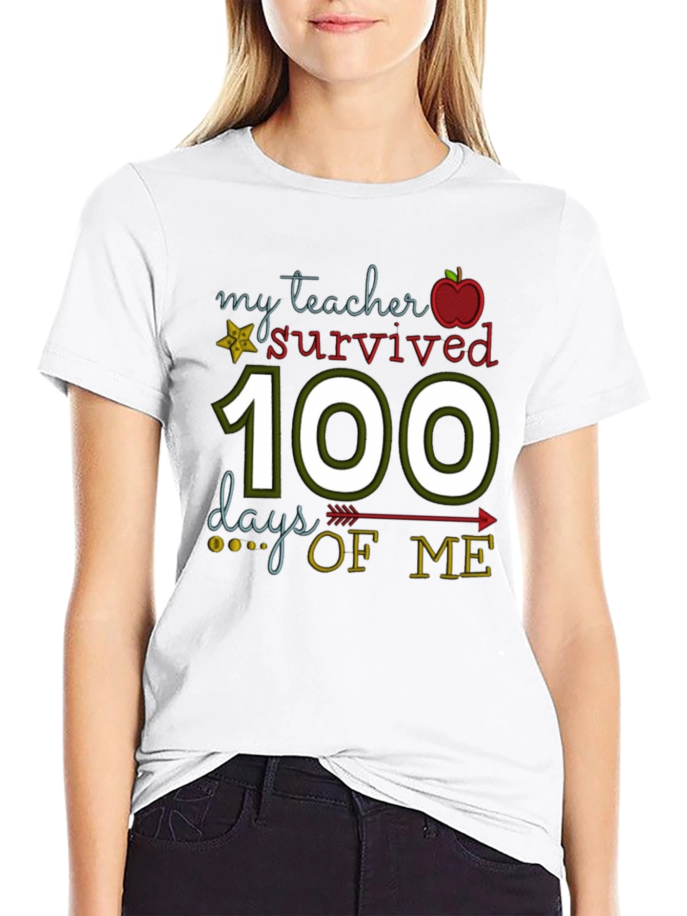 Black My Teacher Survived 100 Days of Me T-Shirt view 9