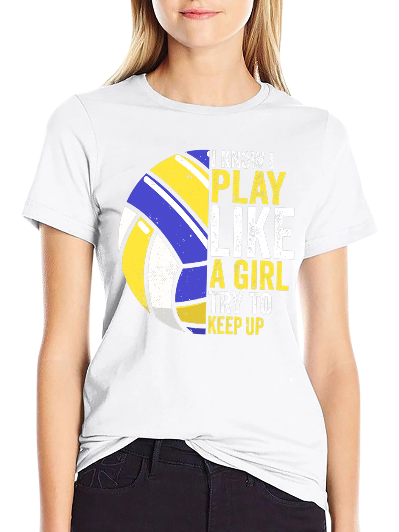 Black Volleyball Girl T-Shirt view 9