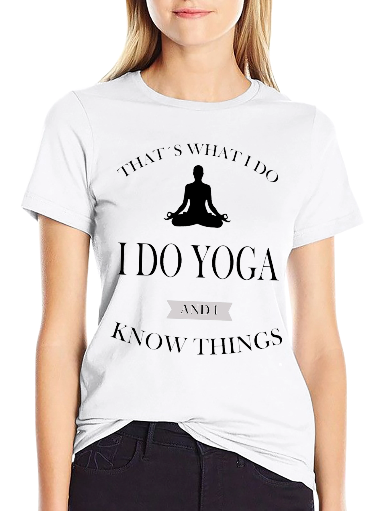 Black Yoga & Knowledge Black T-Shirt view 9