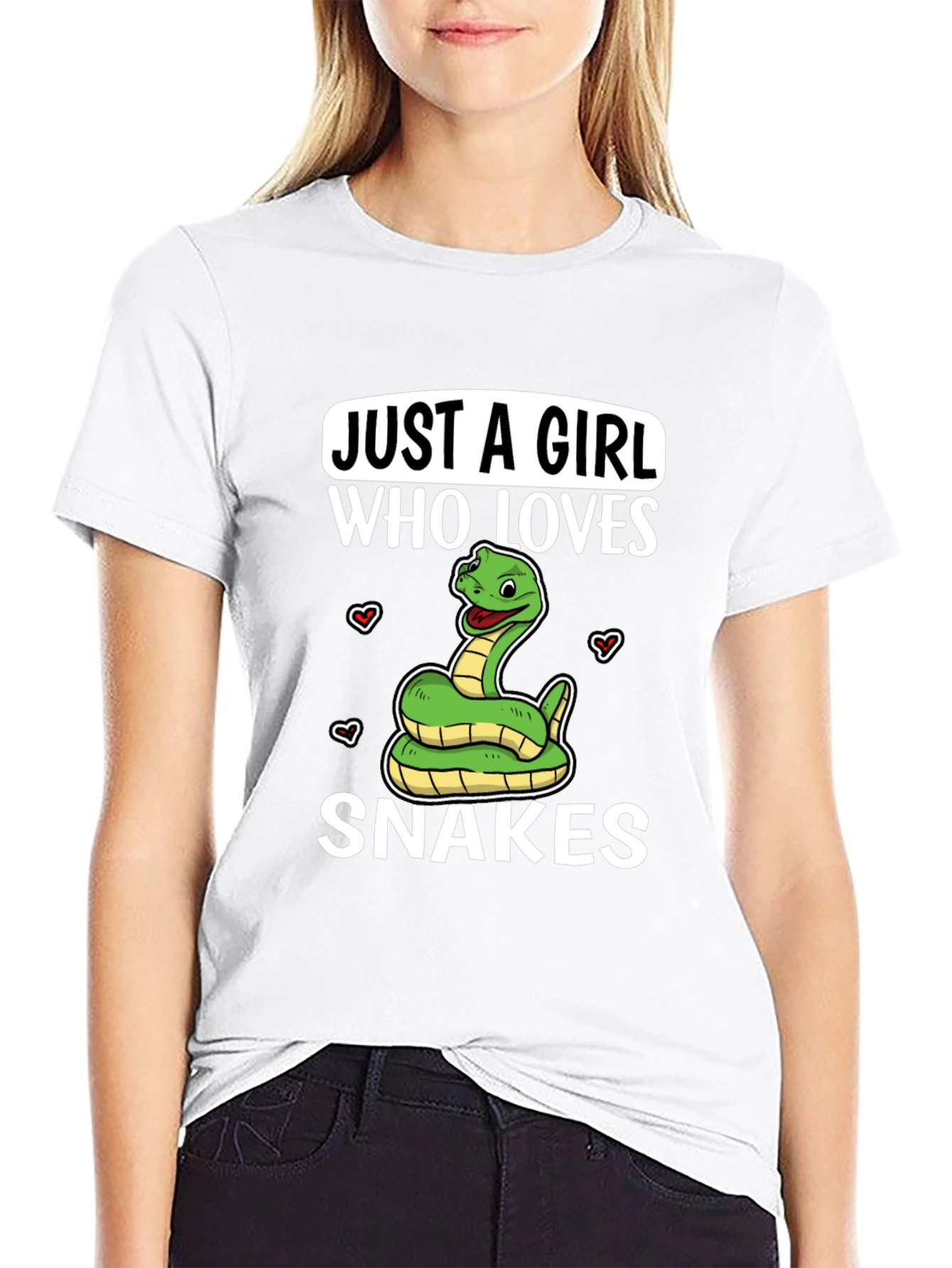 Black Just a Girl Who Loves Snakes T-Shirt view 9