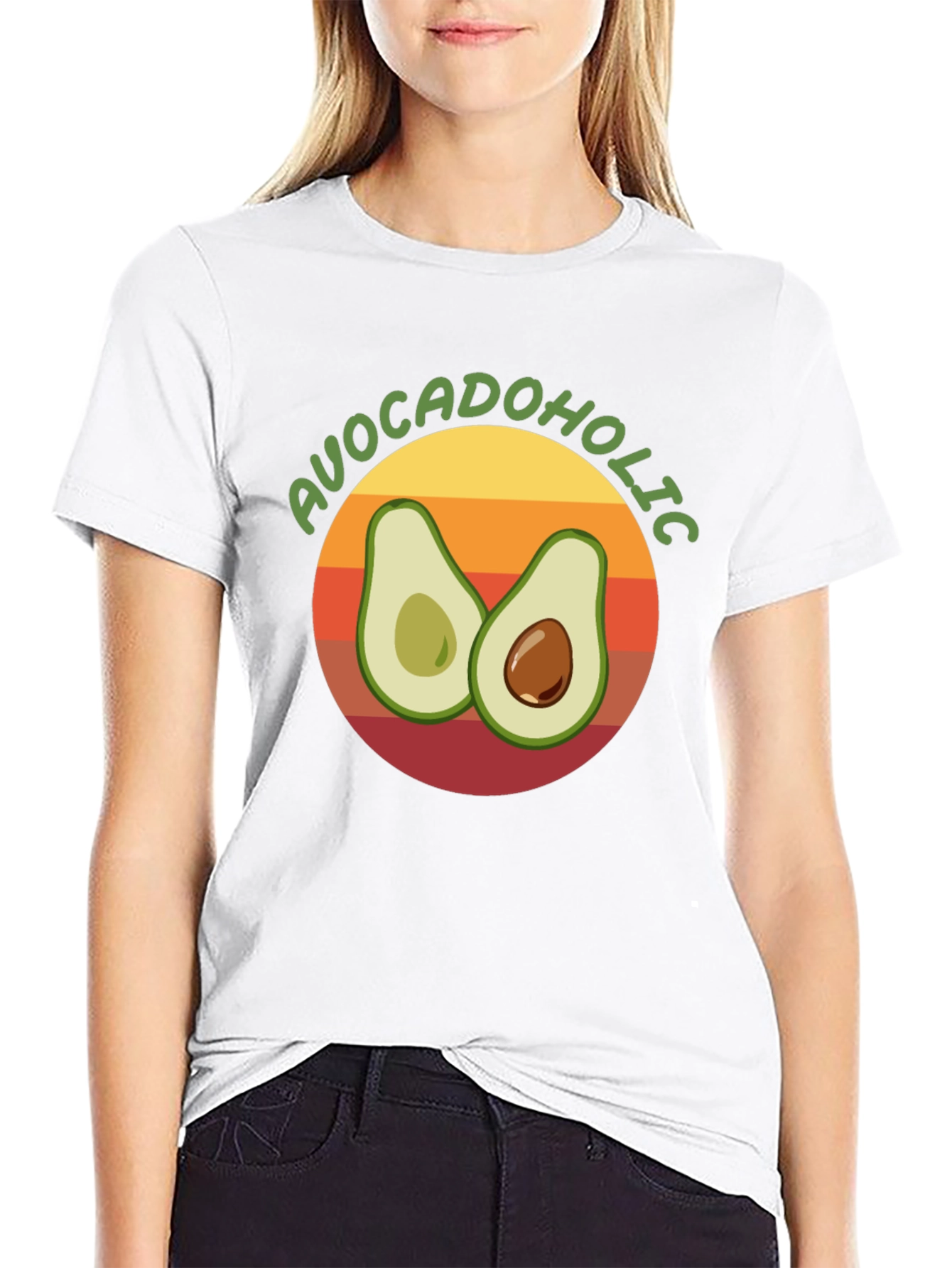Black Avocadololic Graphic Tee - Black Unisex T-Shirt view 9