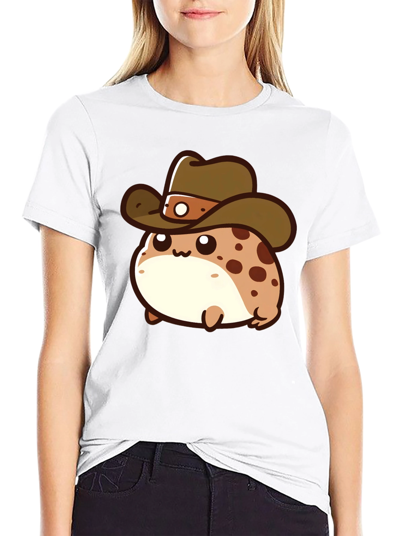 Black Cartoon Cowboy Frog T-Shirt - Black view 9