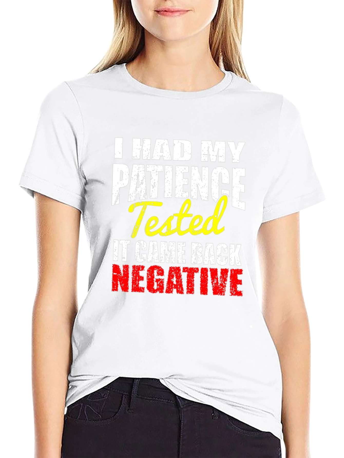 Black I HAD MY PATIENCE Tested Novelty Graphic T-Shirt view 9