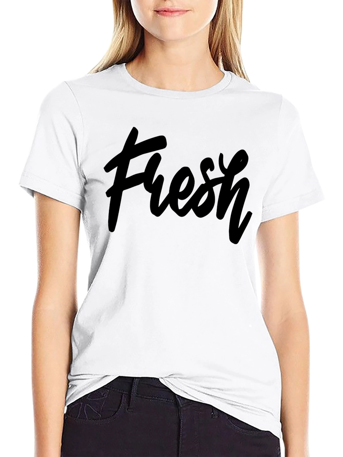 Black Men's Fresh Graphic Print Black T-Shirt view 9