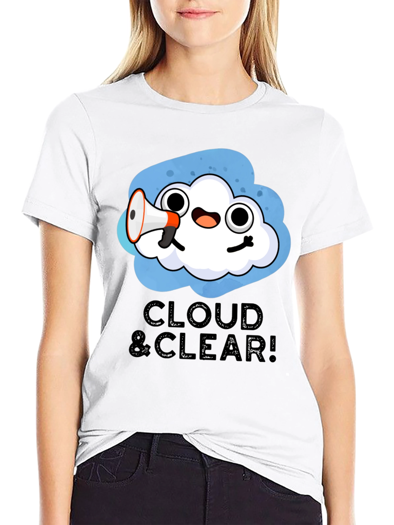 Black Cloud & Clear! Graphic T-Shirt - Fun Weather Design view 9