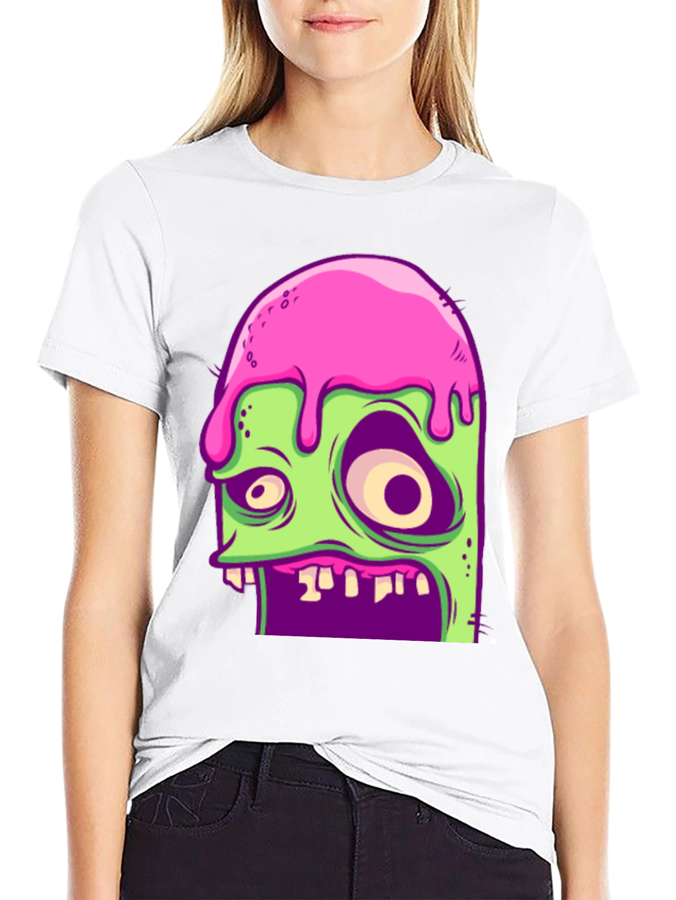 Black Zombie Melt T-Shirt - Unique Graphic Tee view 9