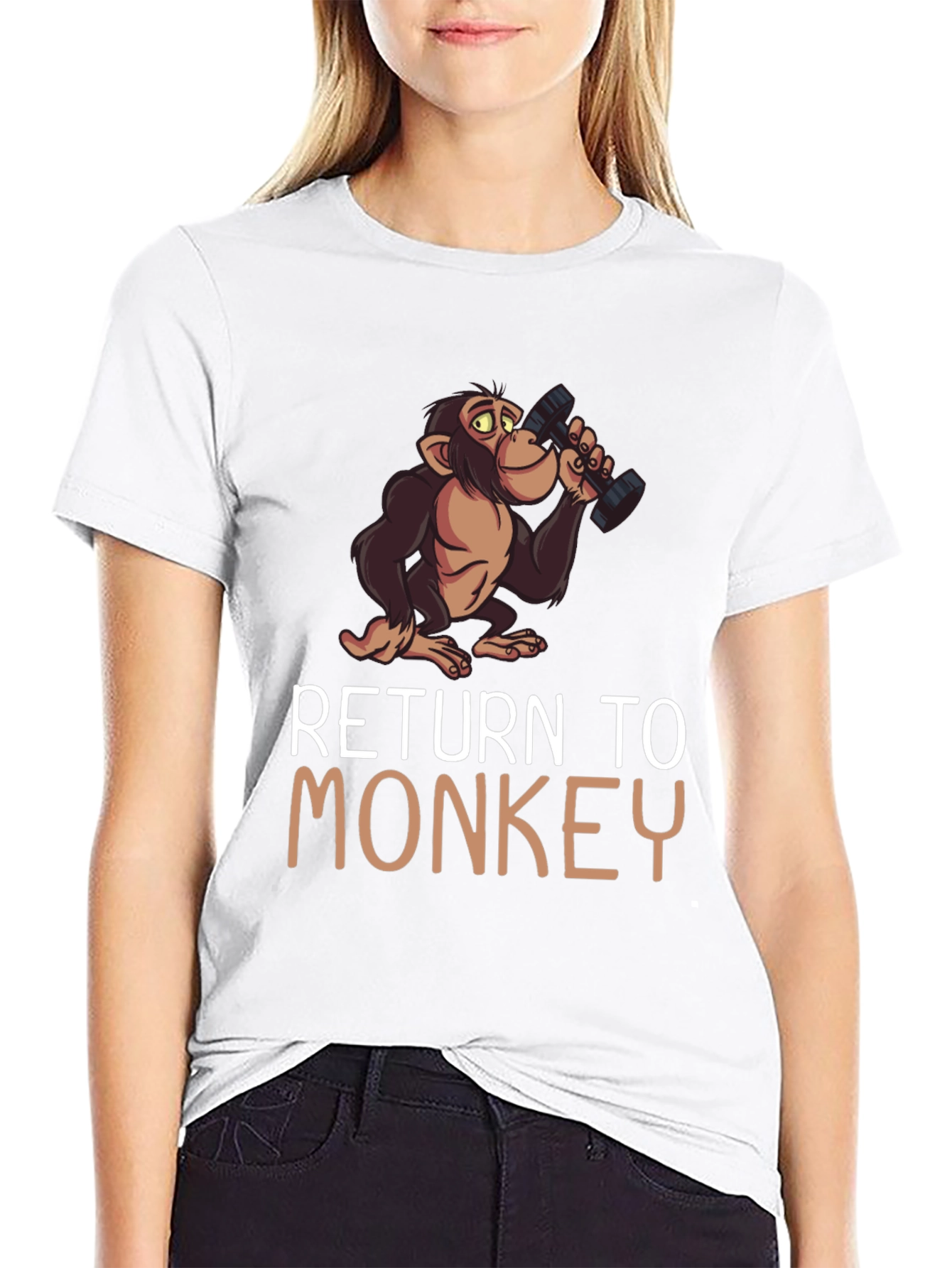 Black Return To Monkey Novelty Graphic Tee view 9