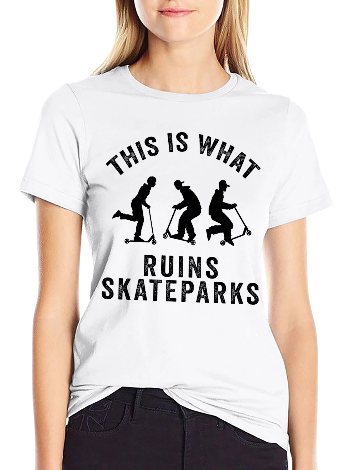 Black Skaters T-Shirt - 'Ruins Skateparks' Tee view 9
