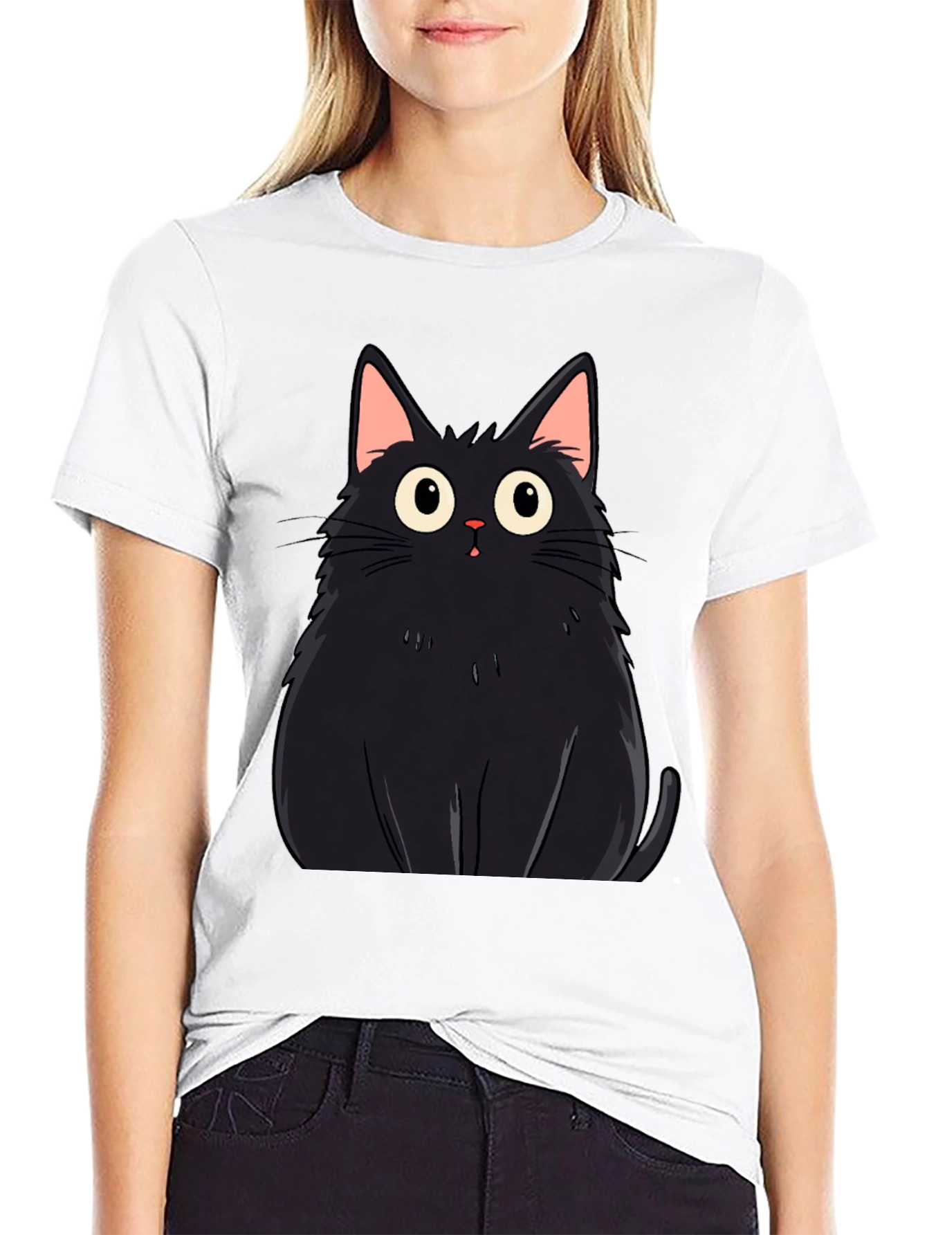 Black Black Cat Graphic Tee - Men's Casual T-Shirt view 9