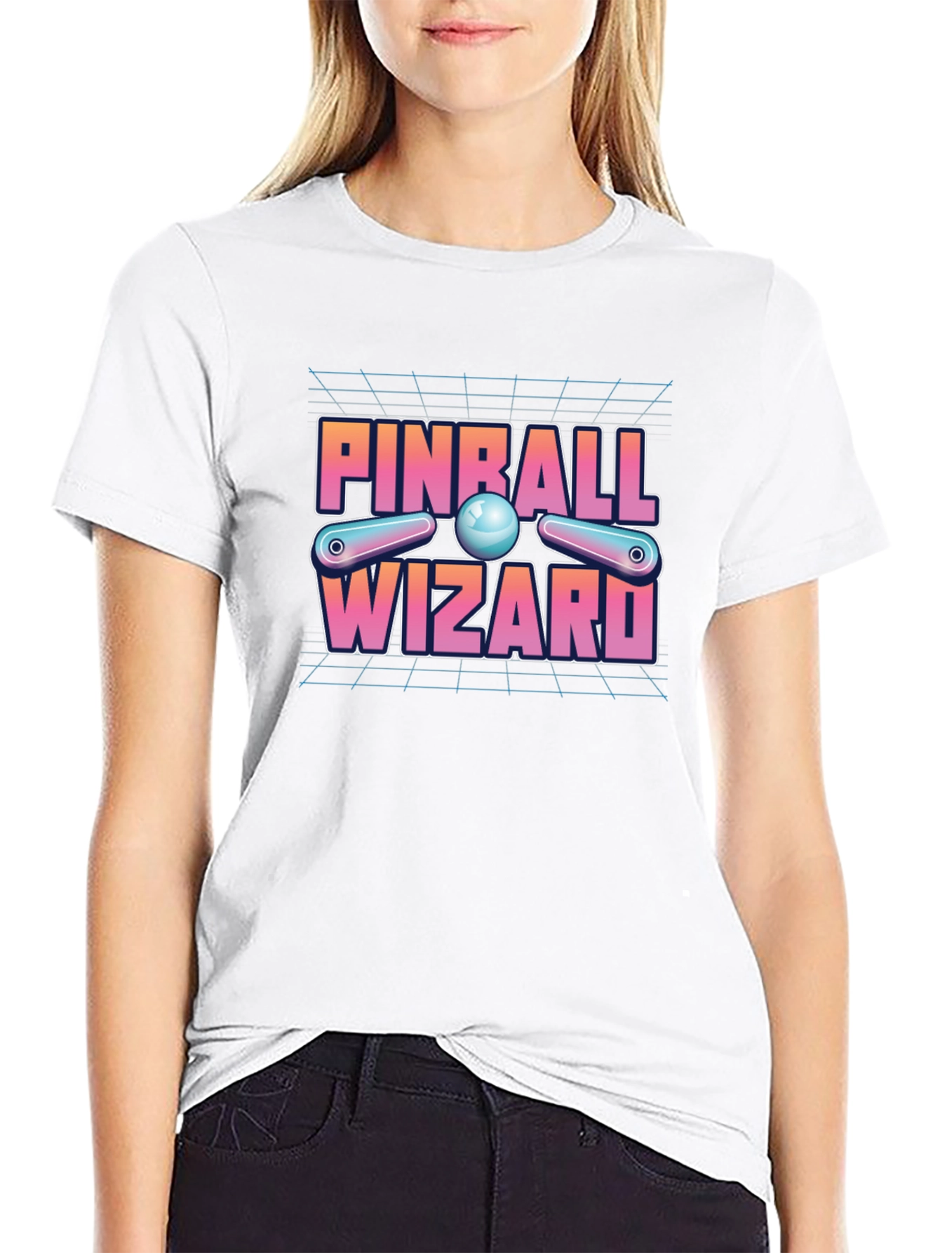 Black Pinball Wizard Black Graphic Tee view 9