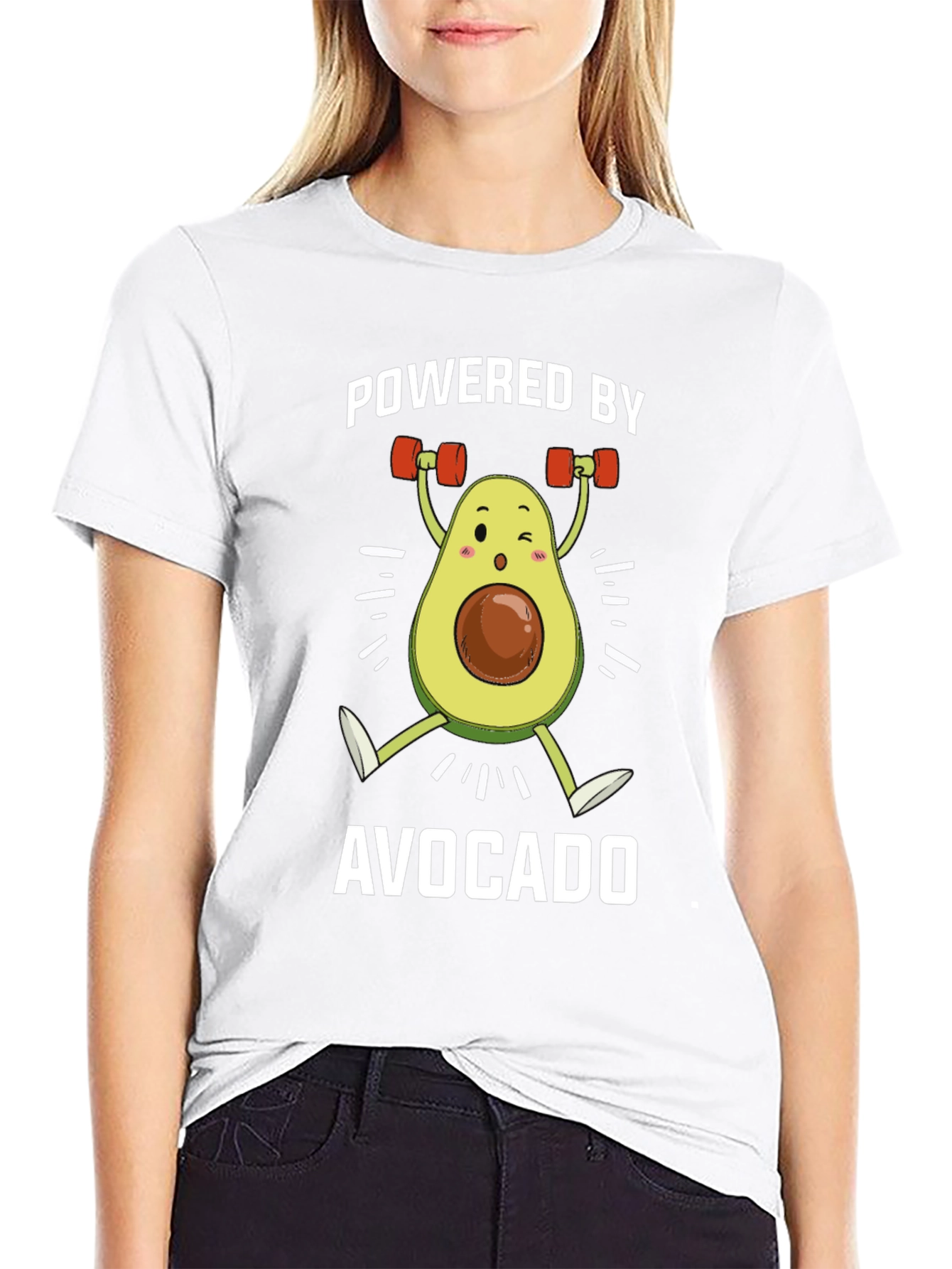 Black Powered by Avocado Black T-Shirt view 9