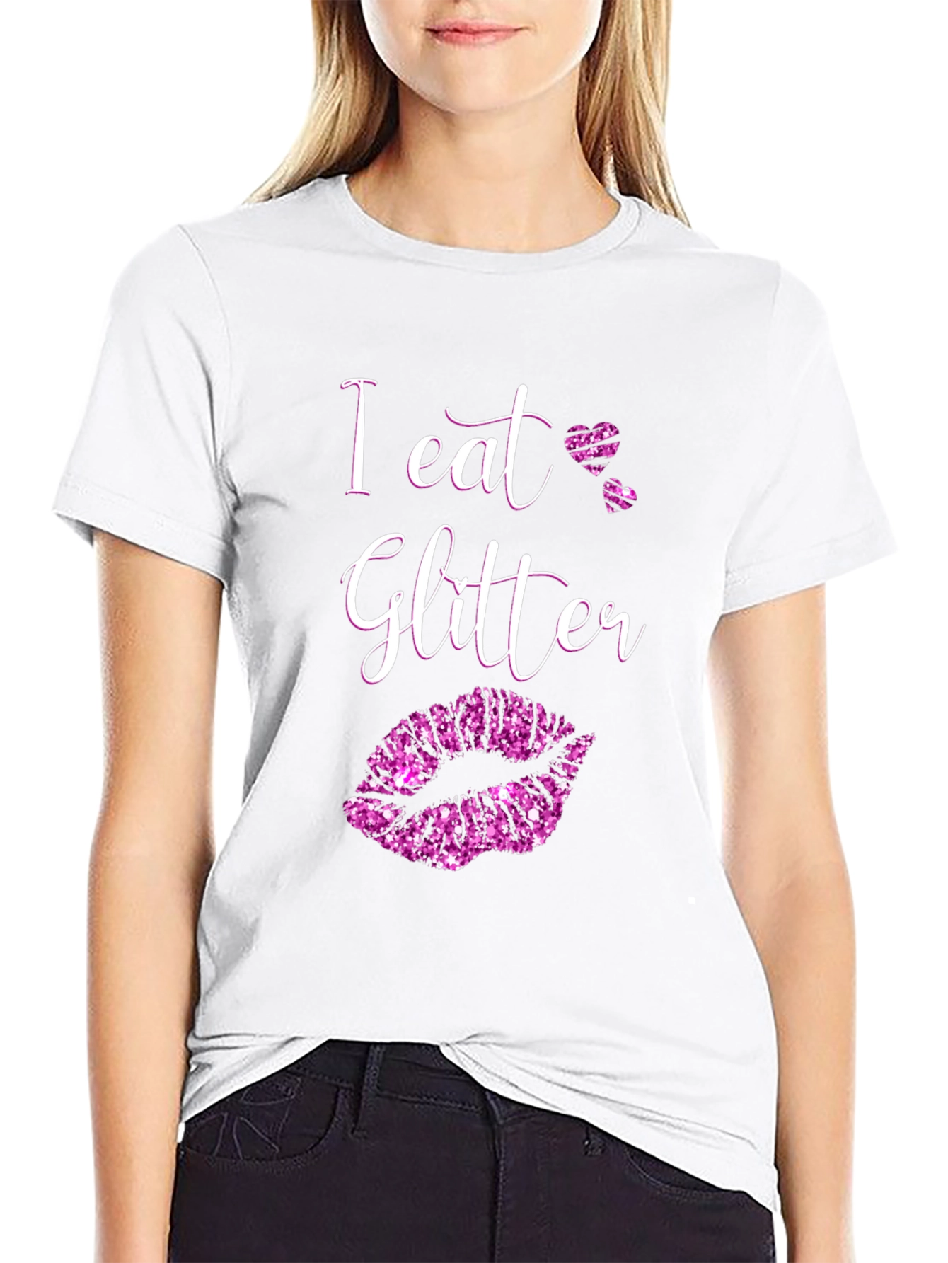 Black I Eat Glitter Black T-Shirt view 9
