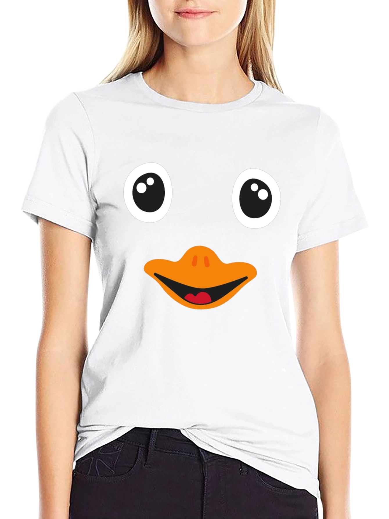 Black Funny Penguin Face Black T-Shirt view 9