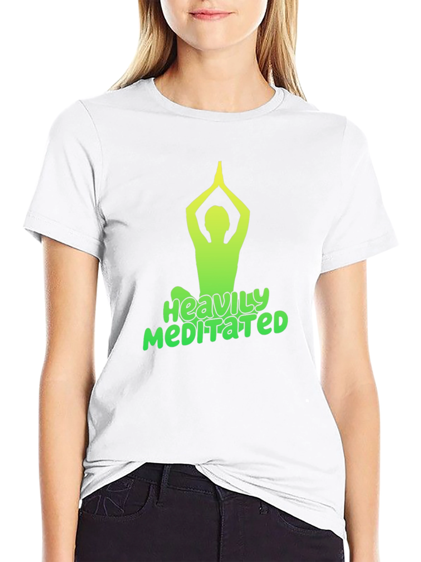 Black Heavily Meditated Black T-Shirt view 9