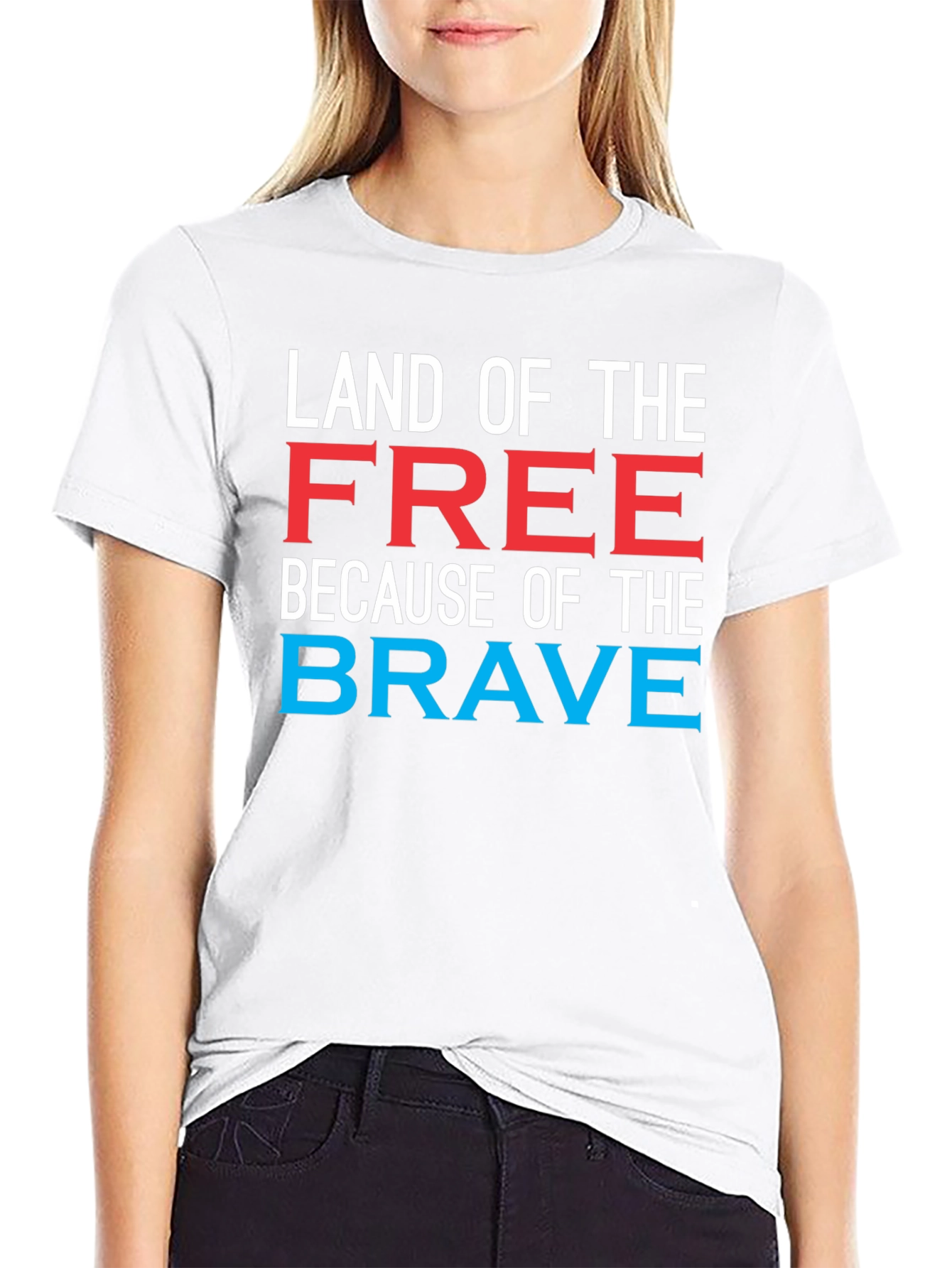 Black Land of the Free Graphic T-Shirt view 9