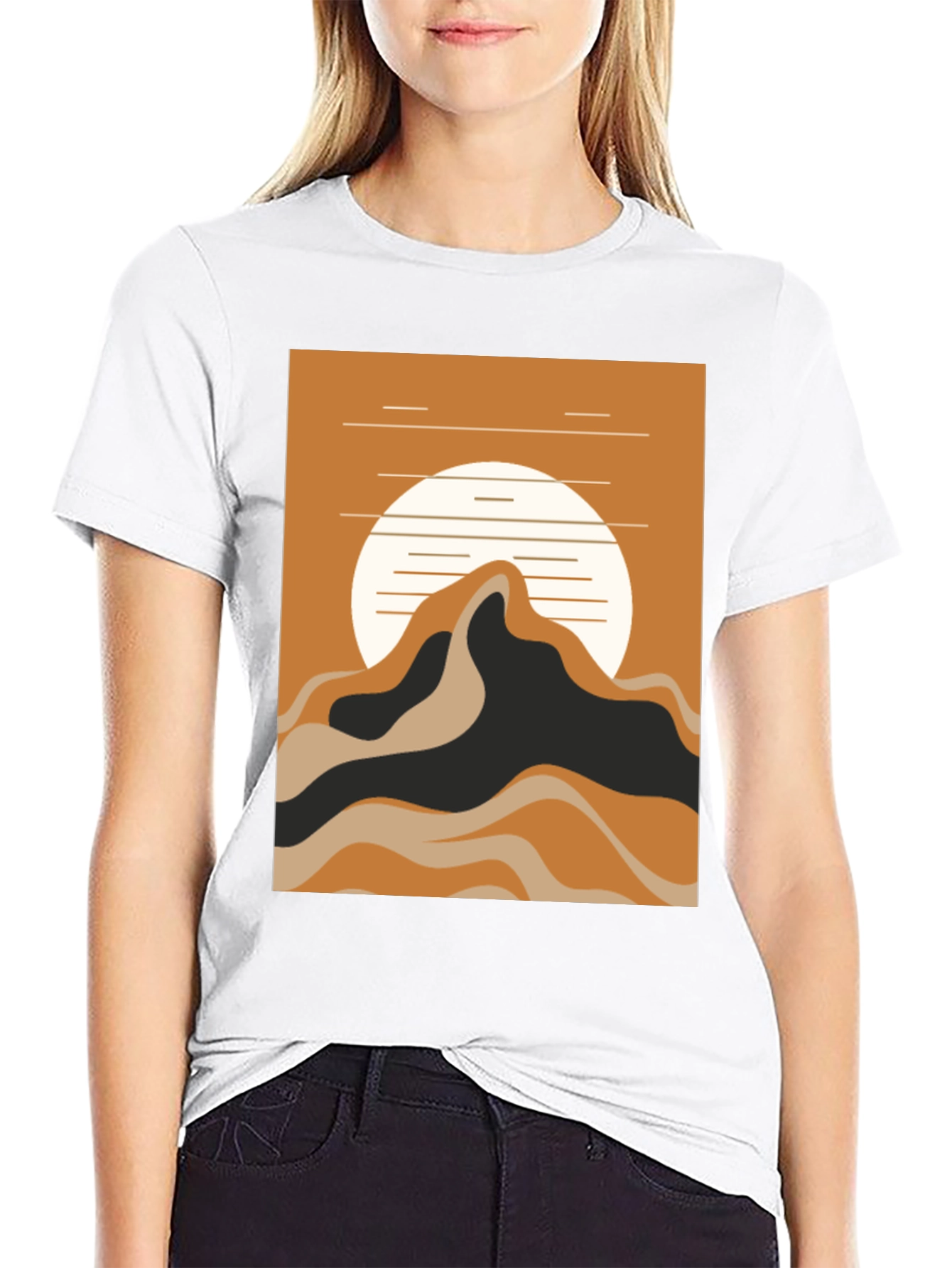 Black Mountain Sunset Graphic Tee - Black Cotton Blend view 9
