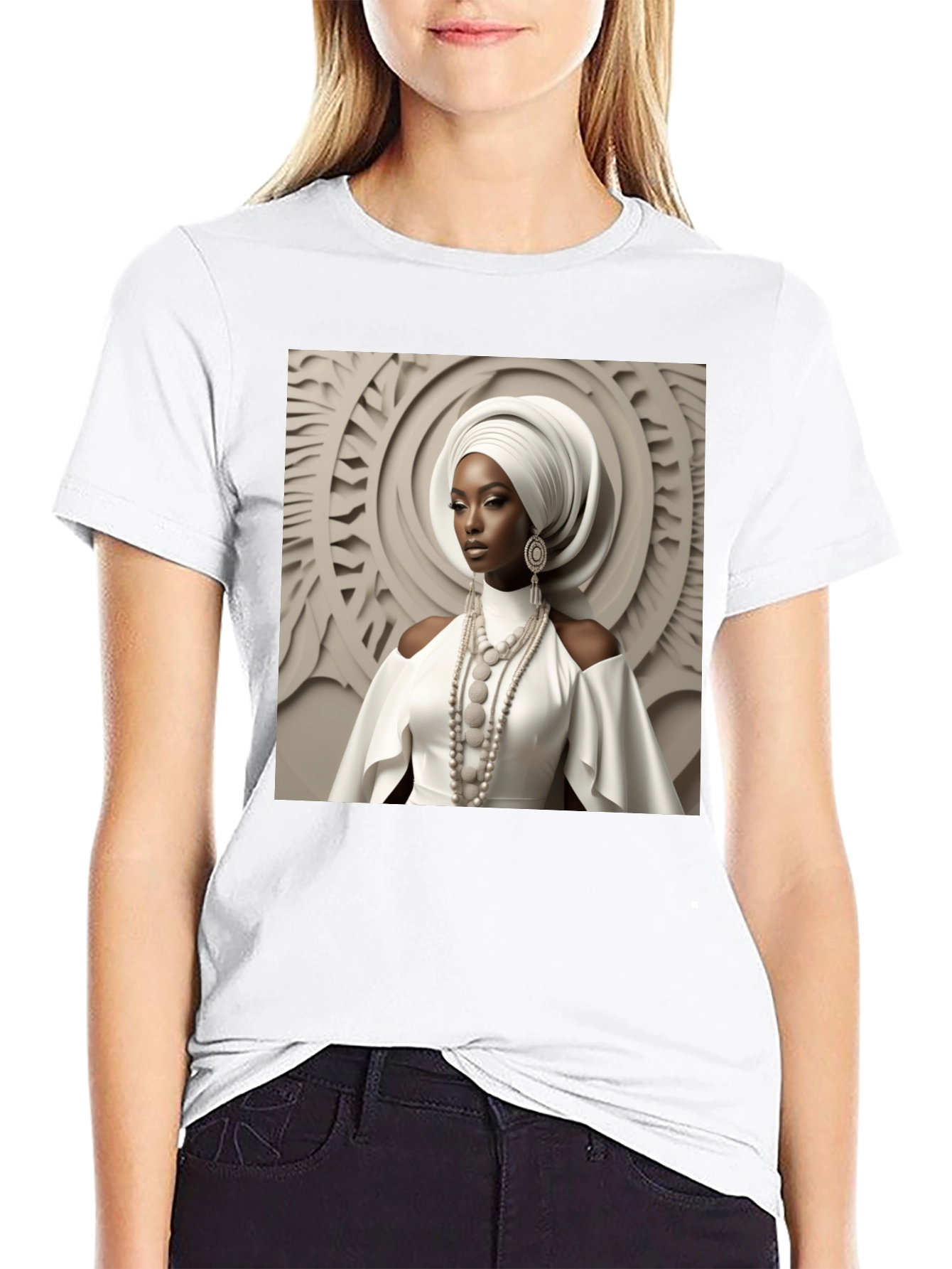 Black Elegant Woman Graphic Tee view 9