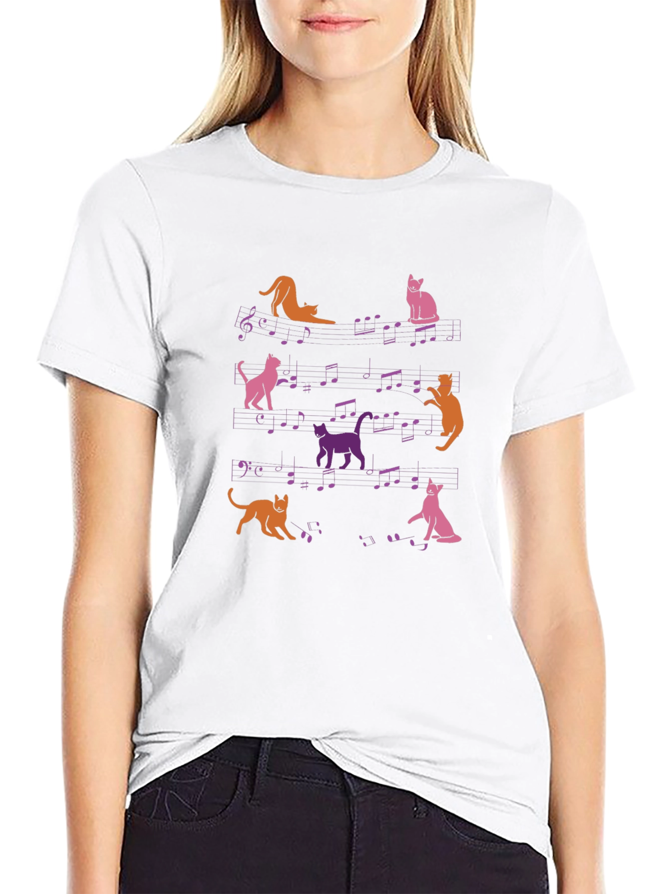 Black Musical Cats T-Shirt - Funny Cat Lover Tee view 9