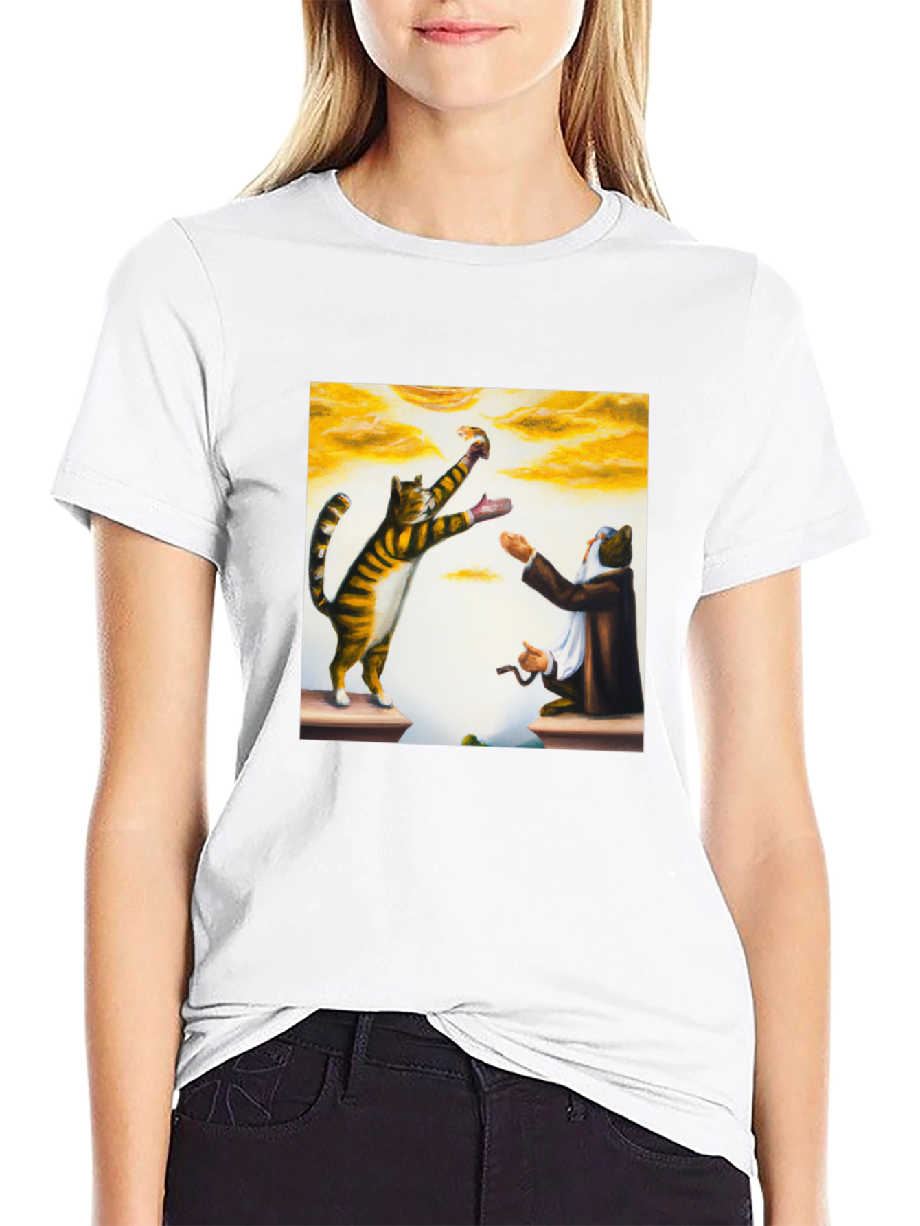 Black Cat & Wizard T-Shirt: Funny Feline Magic Tee view 9