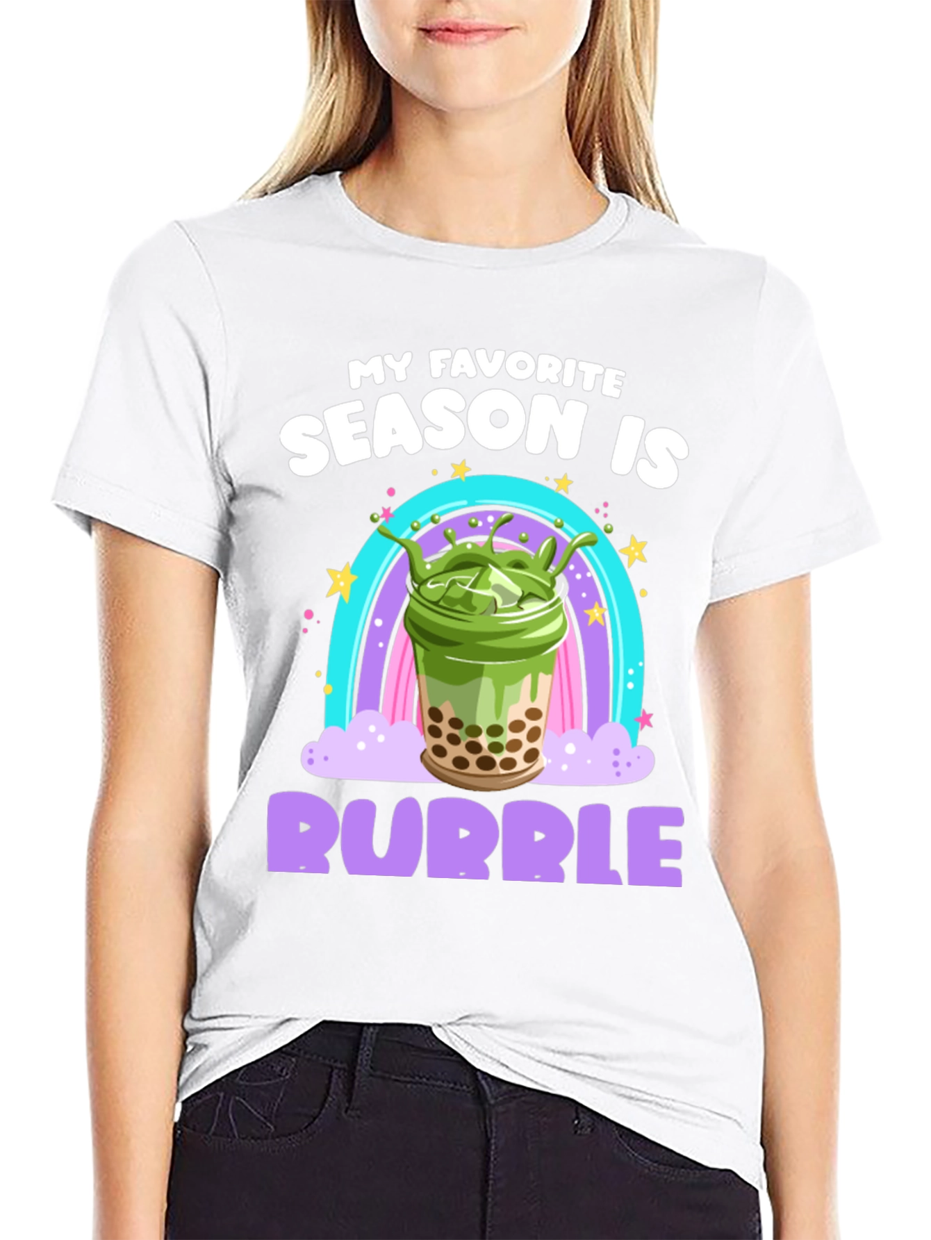 Black Bubble Tea Season T-Shirt - Matcha Boba Lover view 9