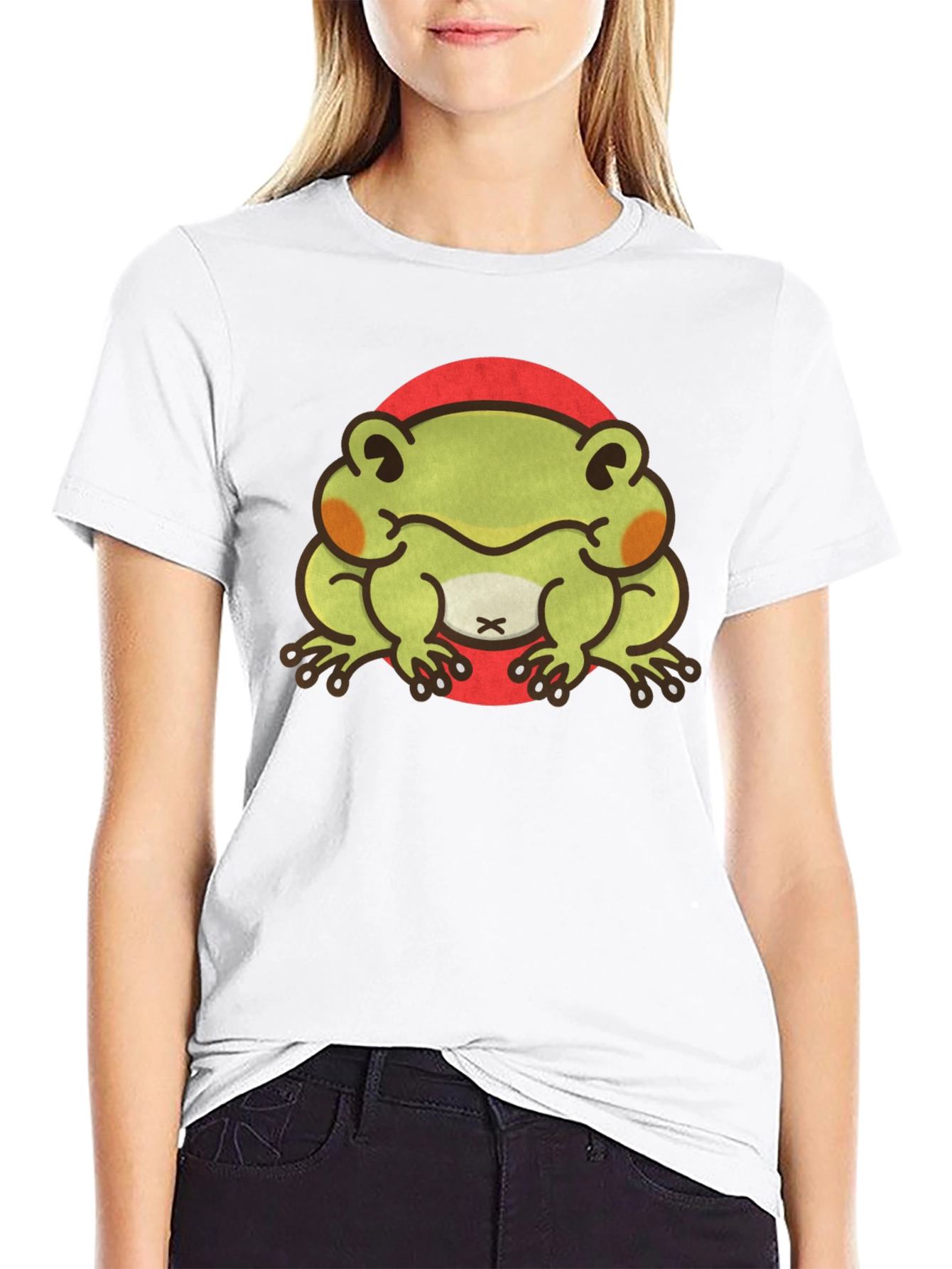Black Cute Frog Graphic Tee - Unisex Black T-Shirt view 9