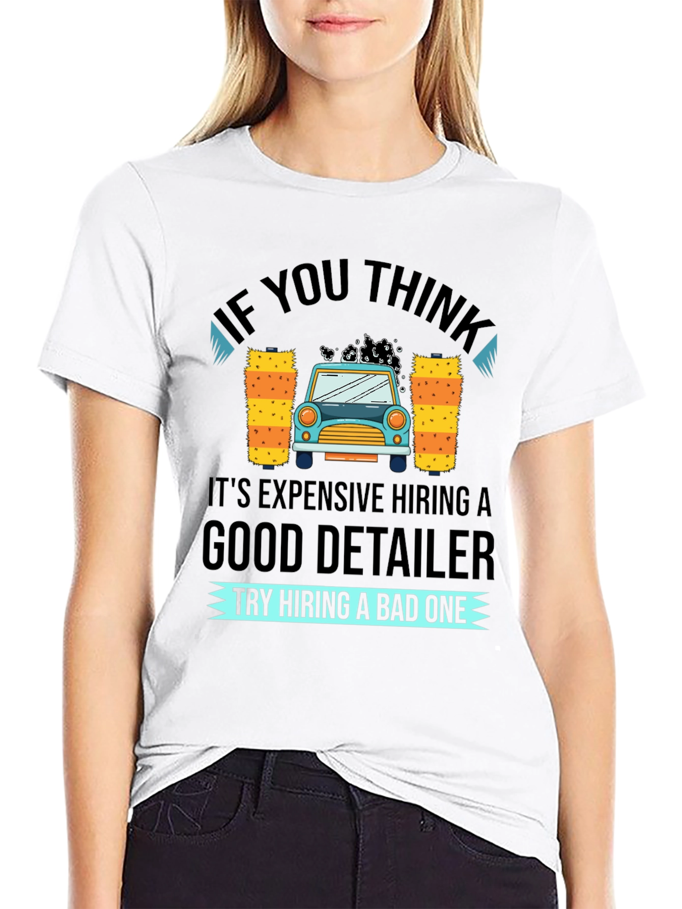 Black Car Detailer T-Shirt - Funny Car Wash Gift view 9