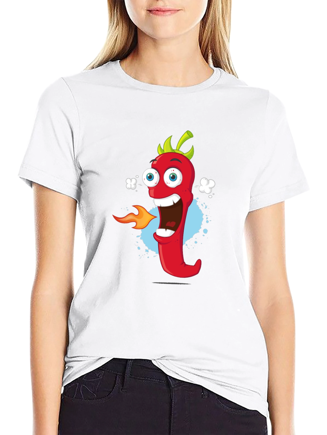Black Cartoon Pepper T-Shirt - Spicy Fun! view 9