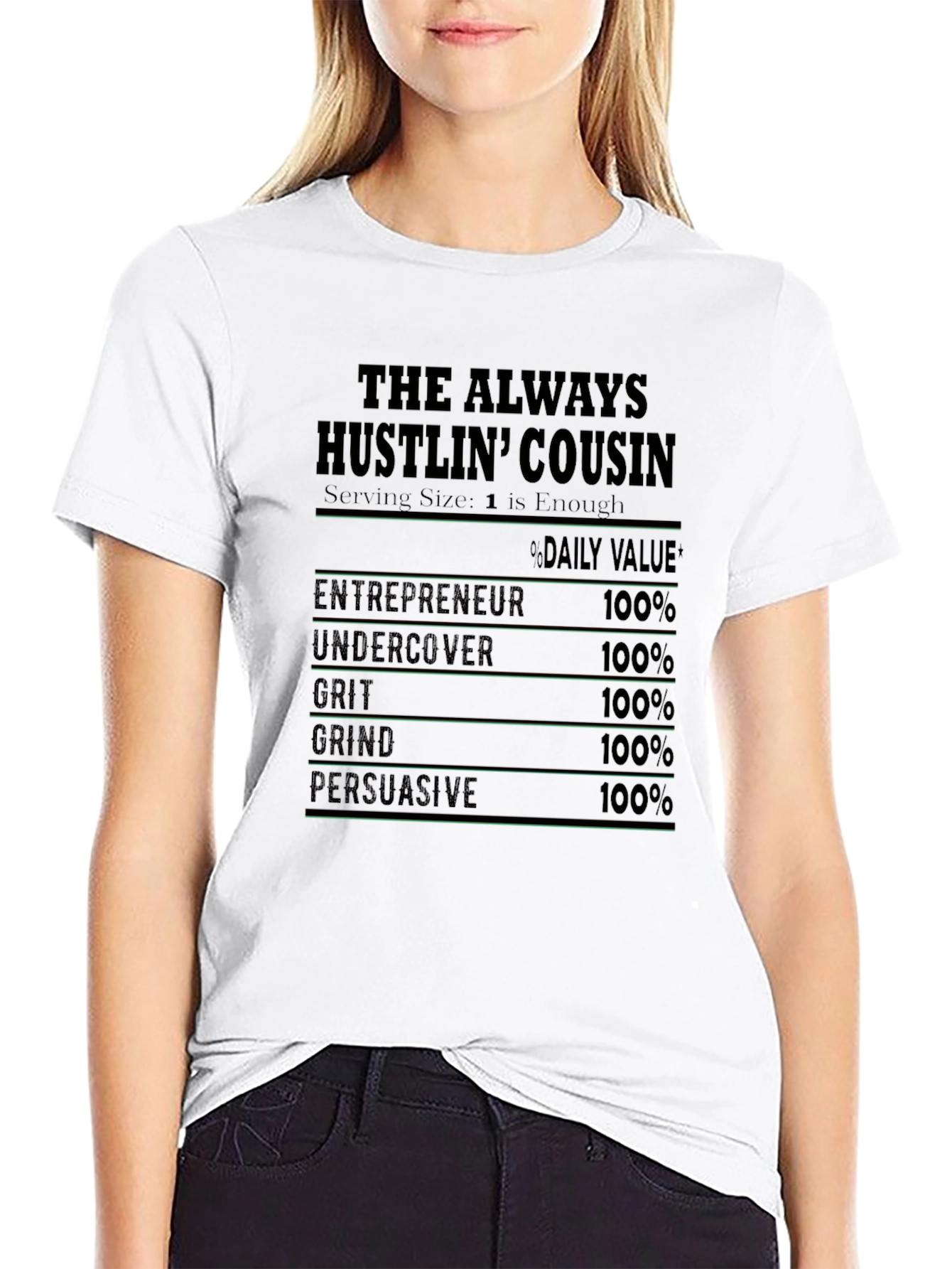 Black The Always Hustlin' Cousin T-Shirt view 9