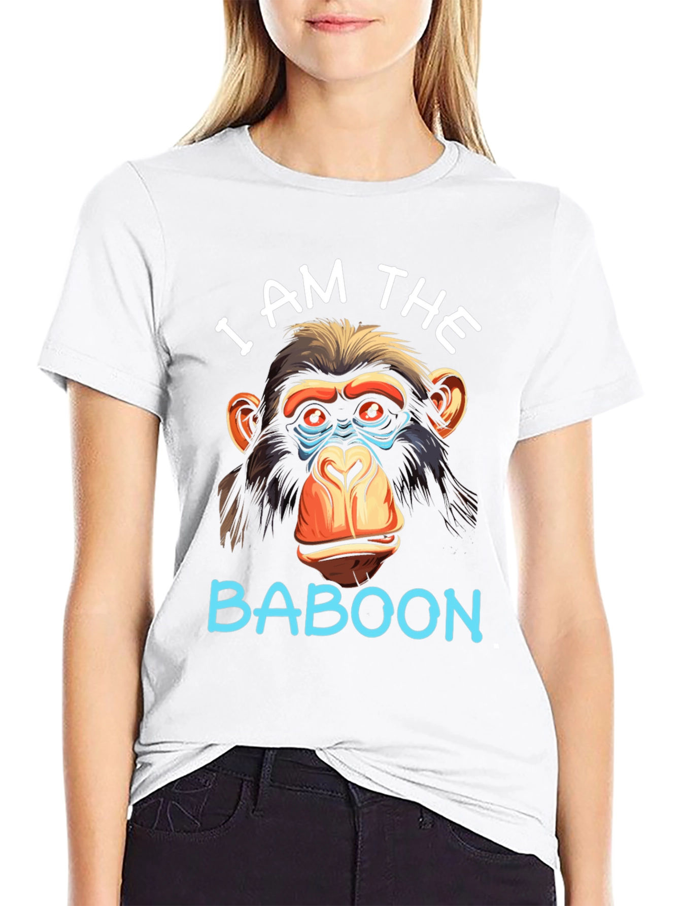 Black I Am The Baboon Graphic T-Shirt view 9