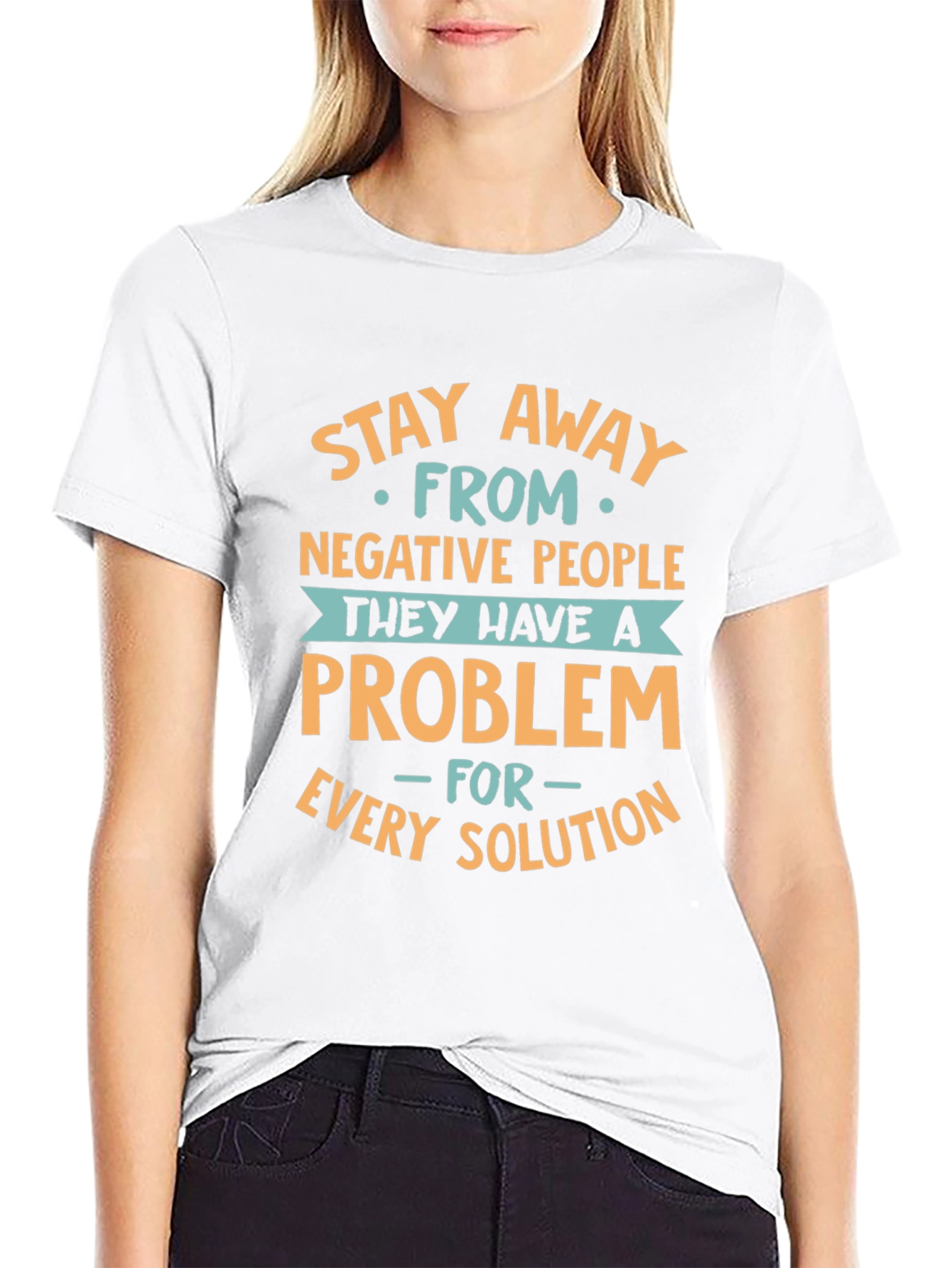 Black Stay Away T-Shirt: Negative People Problem view 9