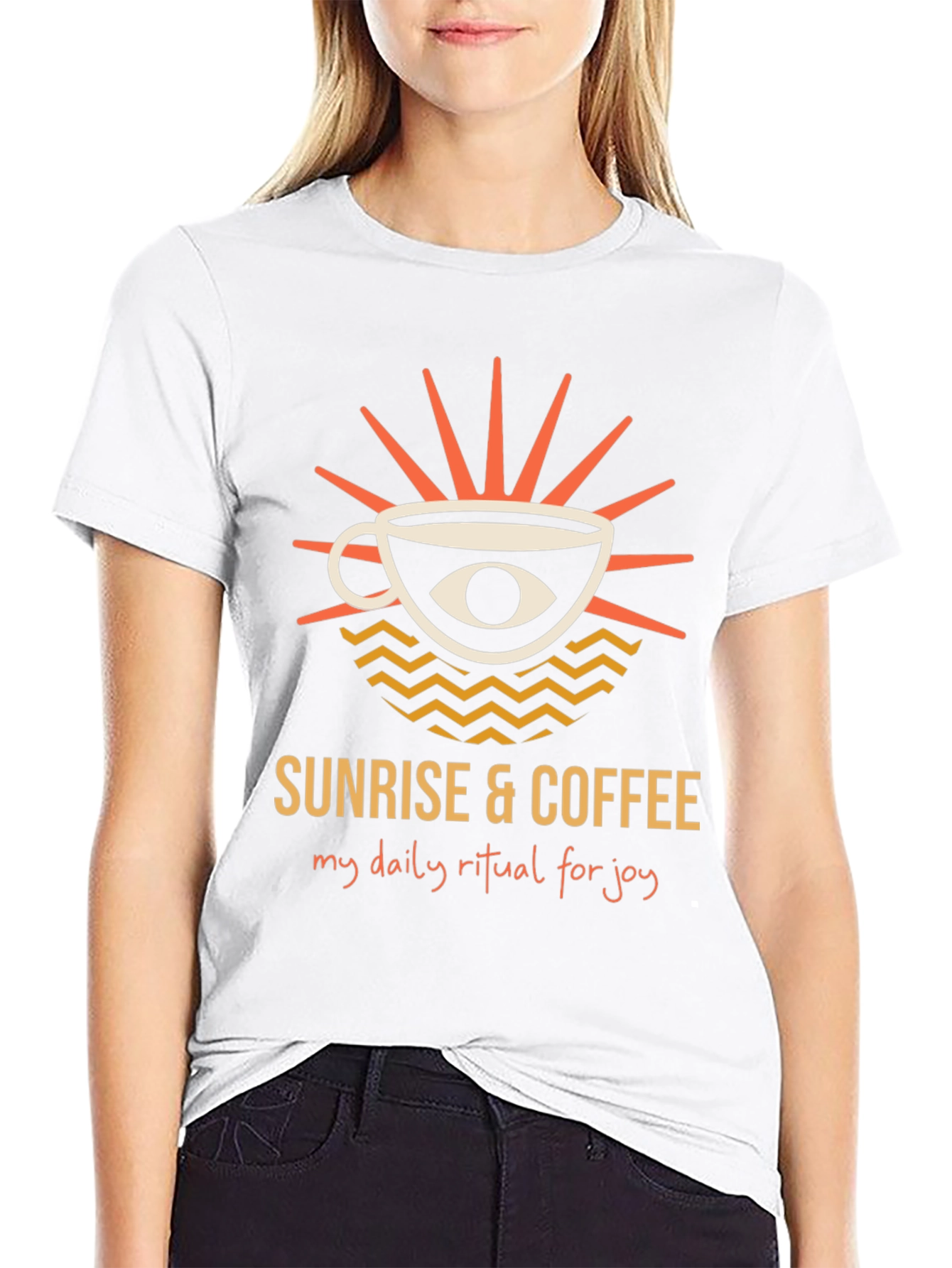 Black Sunrise & Coffee Graphic Tee - Daily Ritual Joy view 9