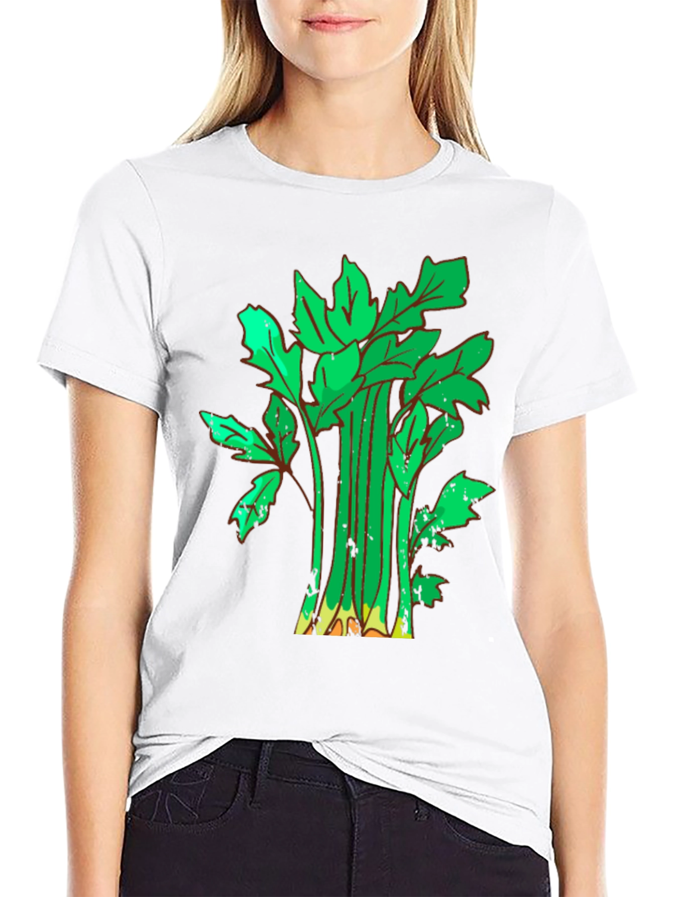 Black Celery Graphic Tee - Fun Food Shirt view 9