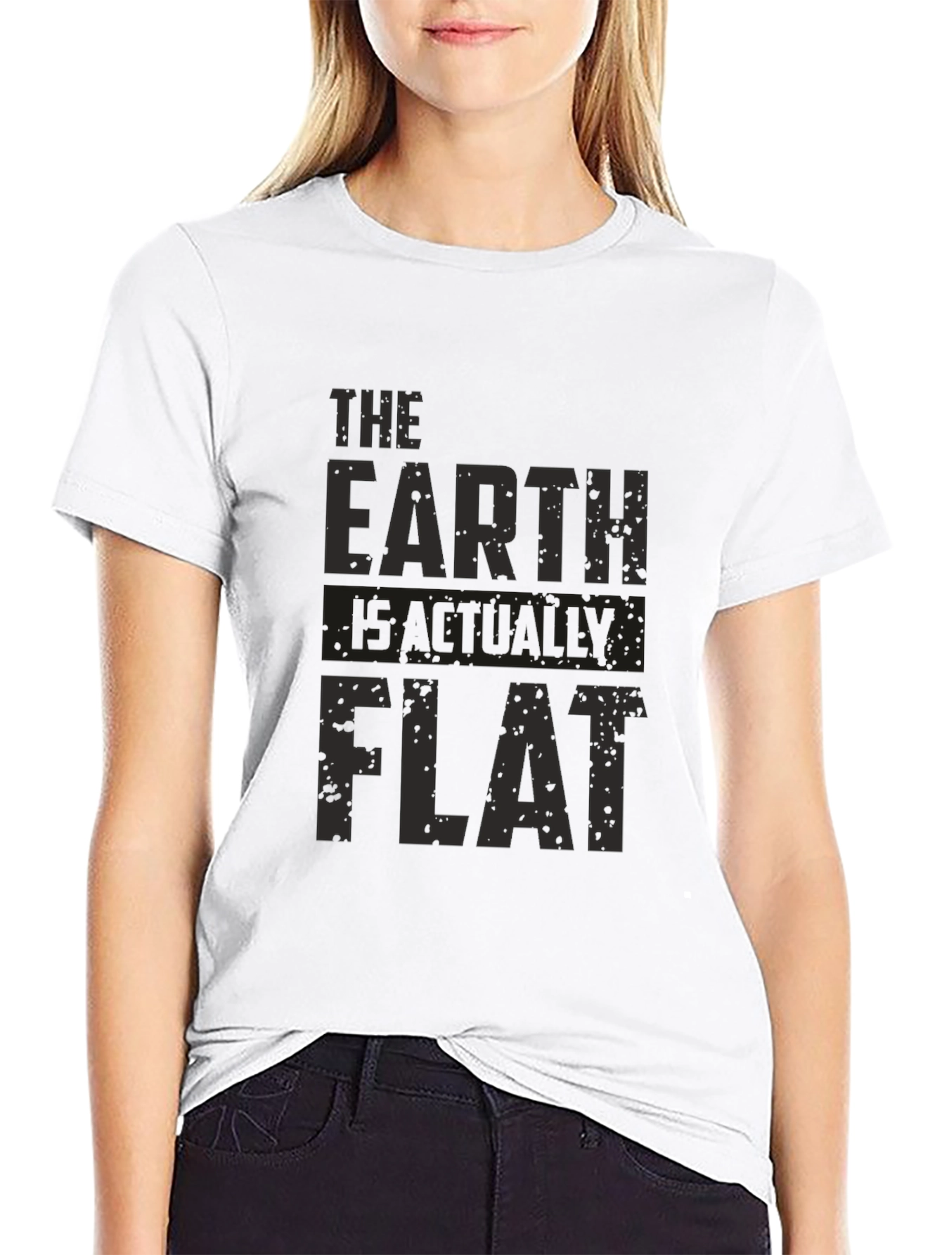 Black The Earth Is Actually Flat - Graphic Tee view 9