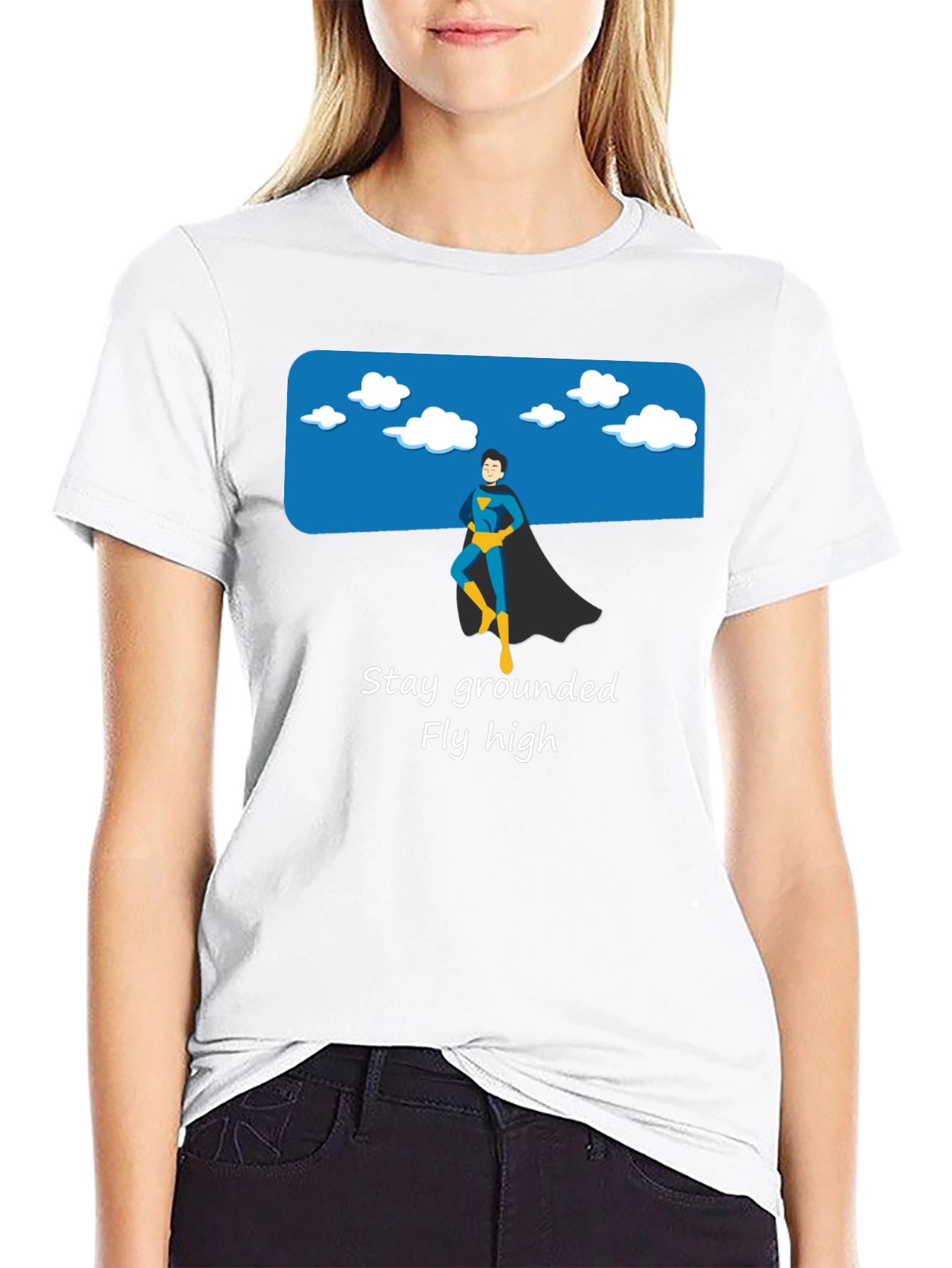 Black Stay Grounded Graphic Tee - Superhero Style view 9