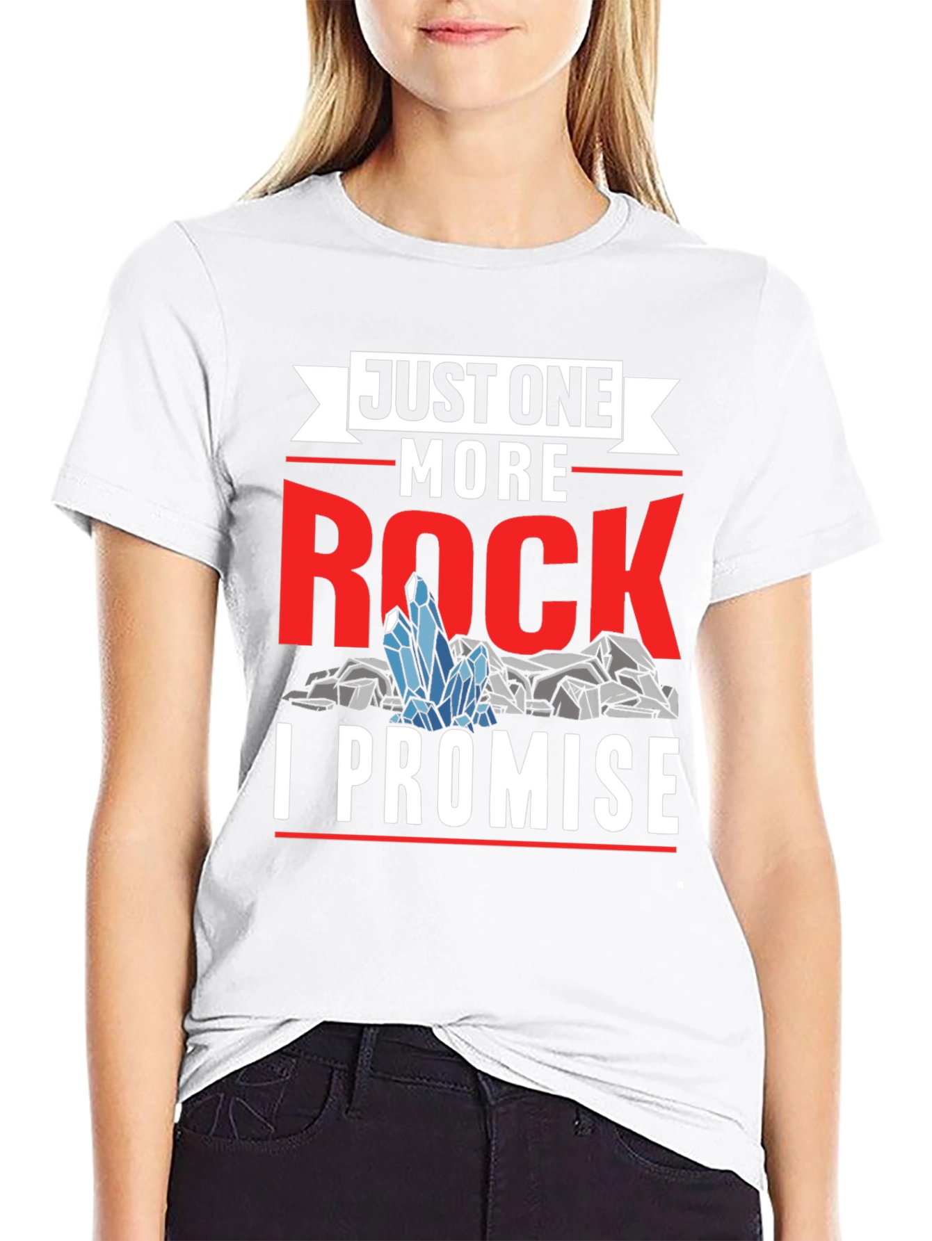 Black Just One More Rock T-Shirt - Geology Humor view 9