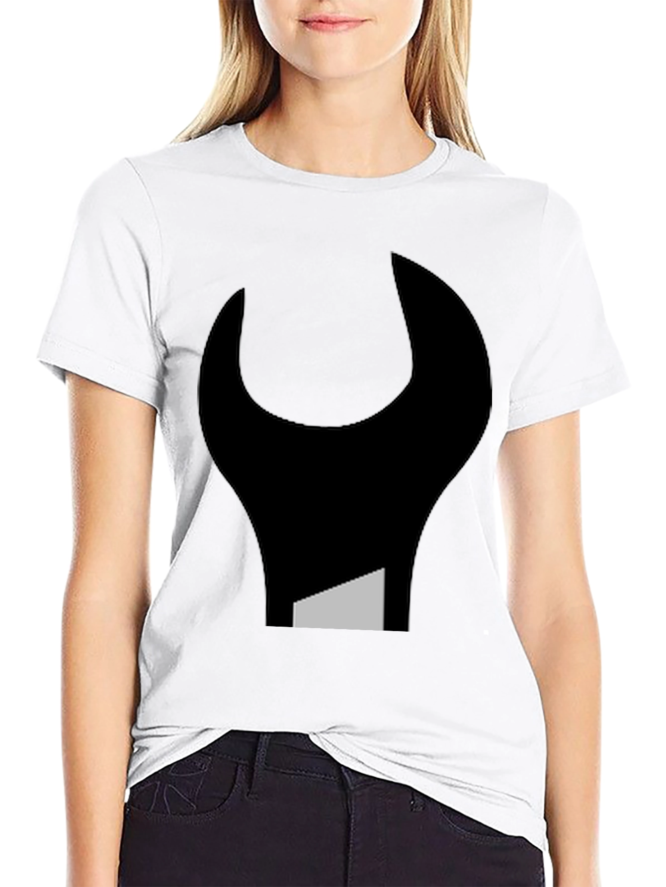 Black Abstract Wrench Graphic Tee - Black Unisex T-Shirt view 9