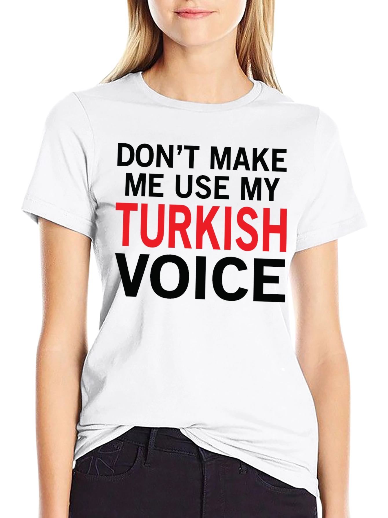 Black Funny Turkish Voice Graphic Tee view 9