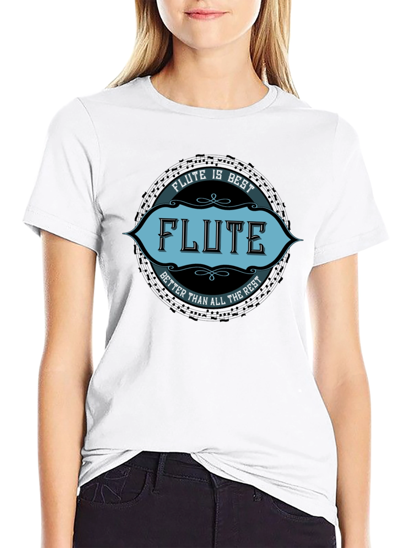Black Flute is Best T-Shirt - Musician Tee view 9