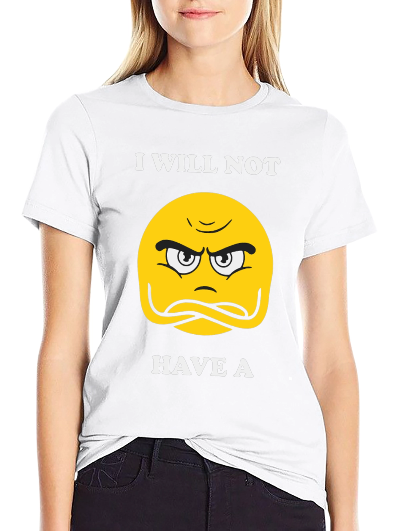 Black Grumpy Emoji T-Shirt view 9